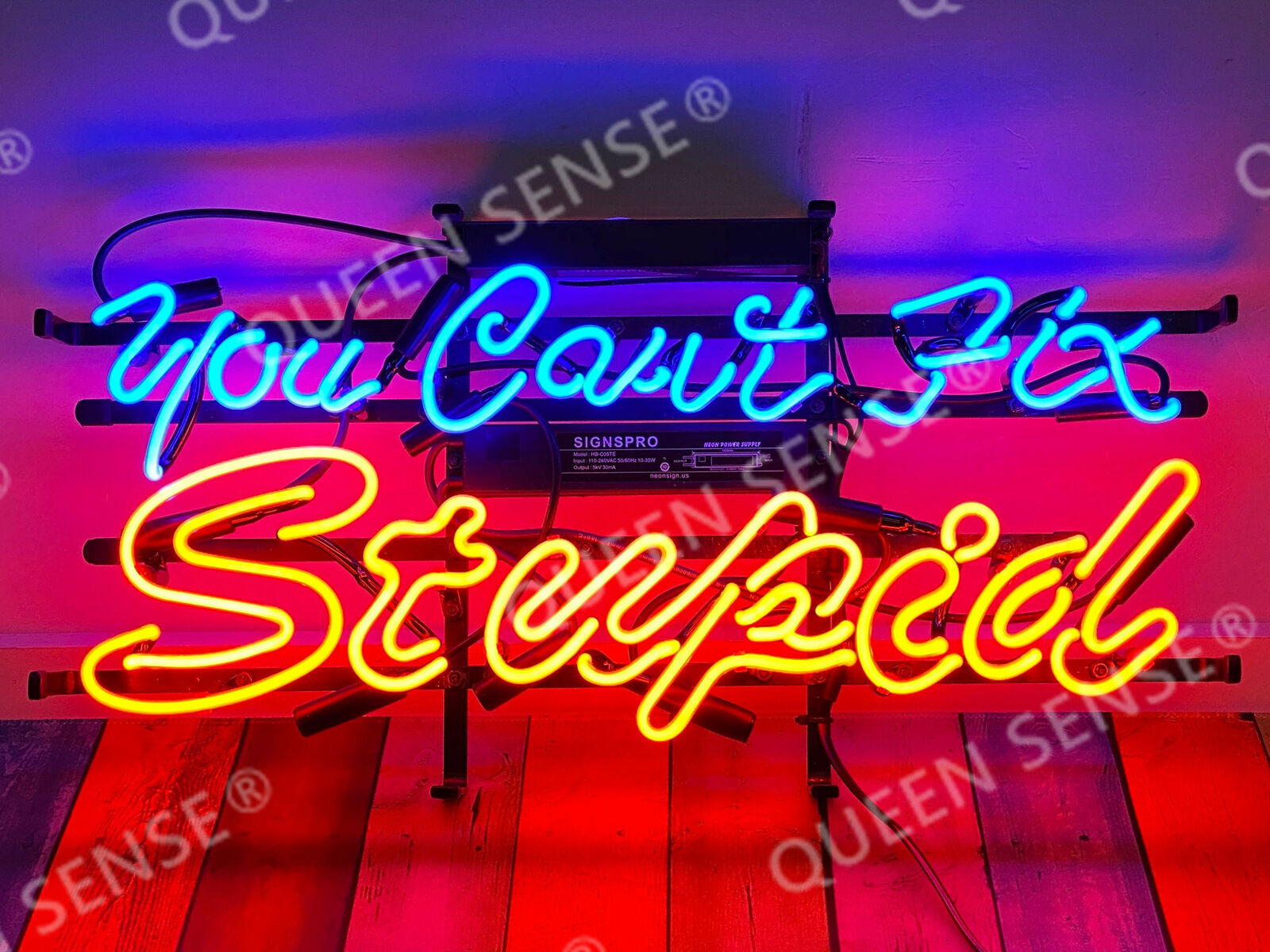 New You Can\'t Fix Stupid Neon Light Sign 24\