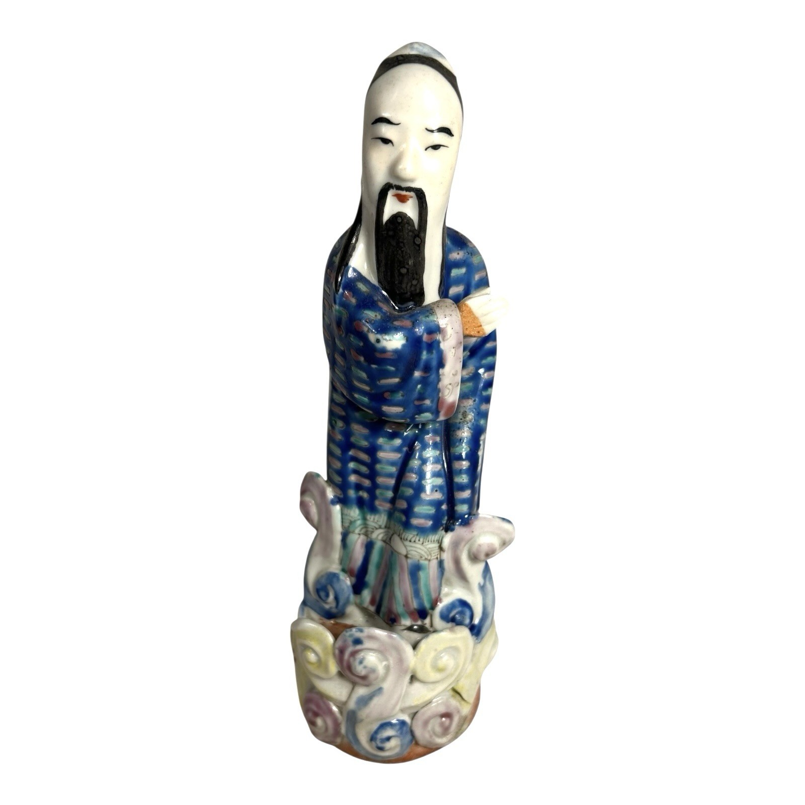 Antique Chinese Famille Rose Wang Quan Ji Zao Figure Republic Period Antique Chinese Famille Rose Wang Quan Ji Zao Figure Republic Period
