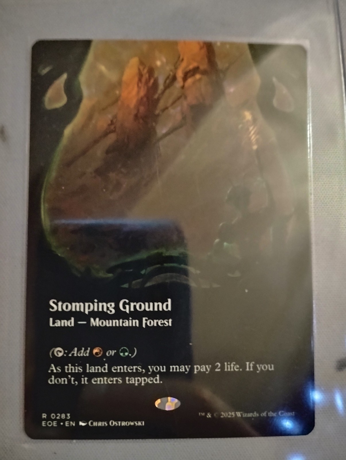 MTG Stomping Ground R0283 EOE Borderless Shock Land Magic The Gathering NM