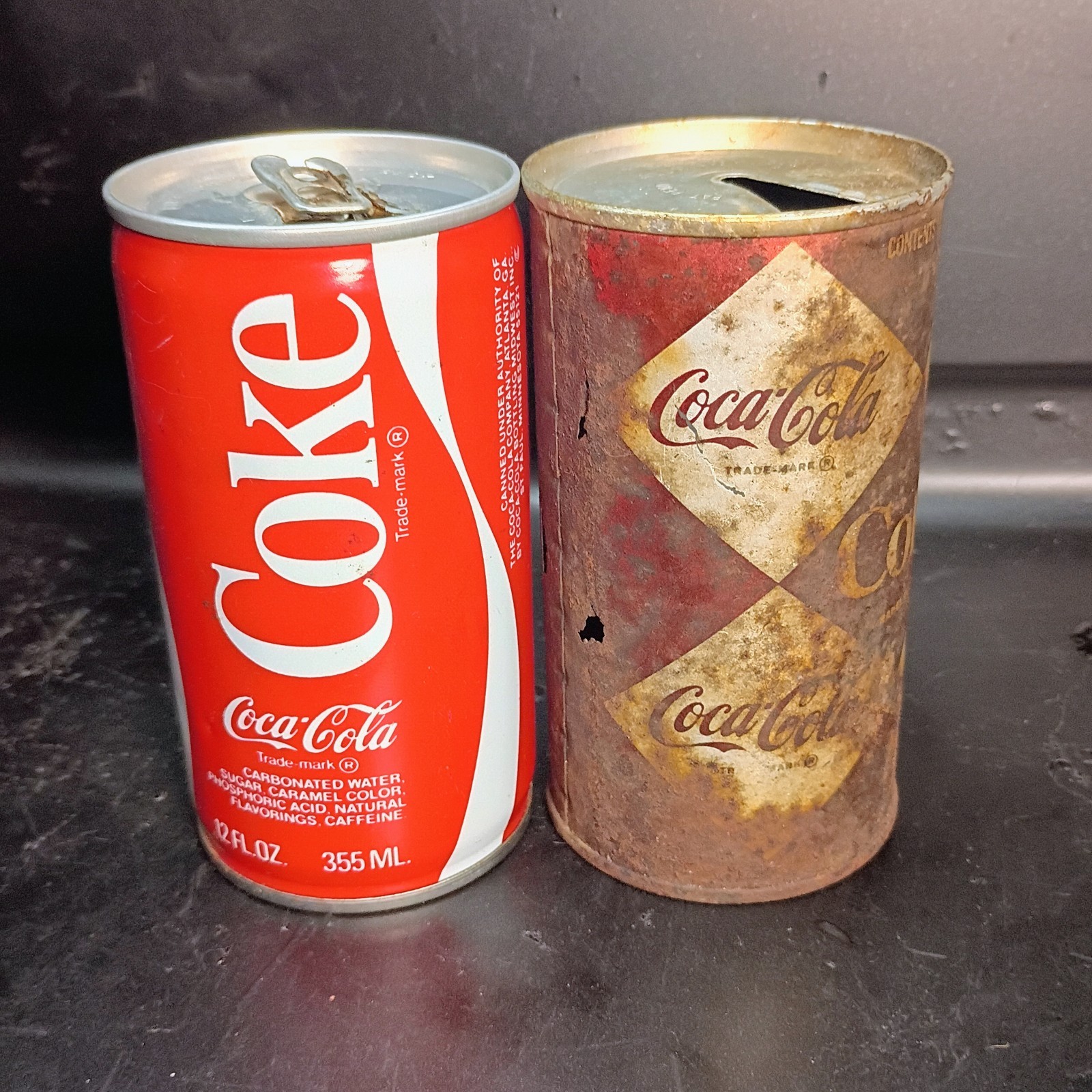 Lot Of 2 Vintage 1960s-1980s Coca Cola Coke Aluminum Cans