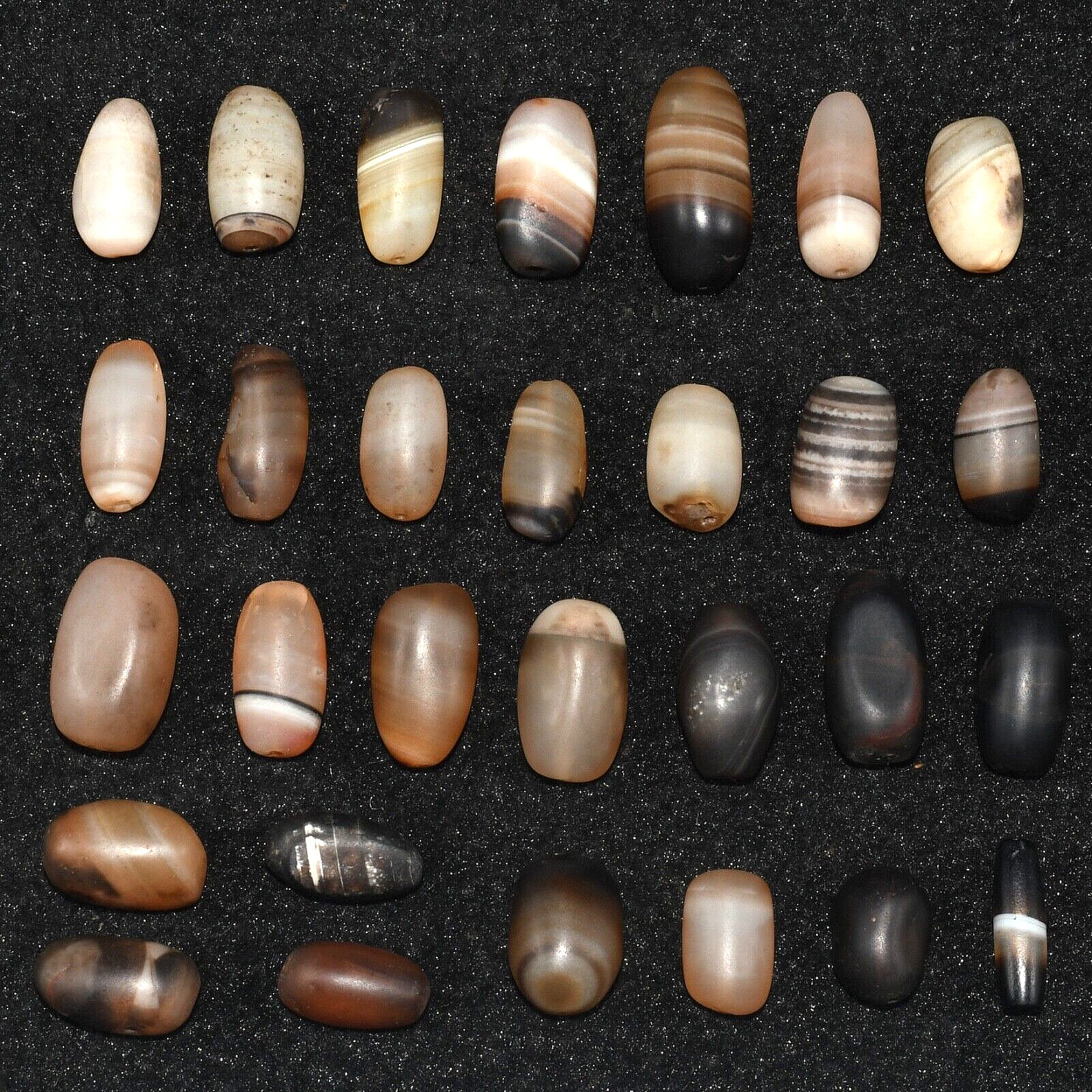 29 Ancient Tibetan Himalayan Agate Stone Dzi Beads in very Good Condition