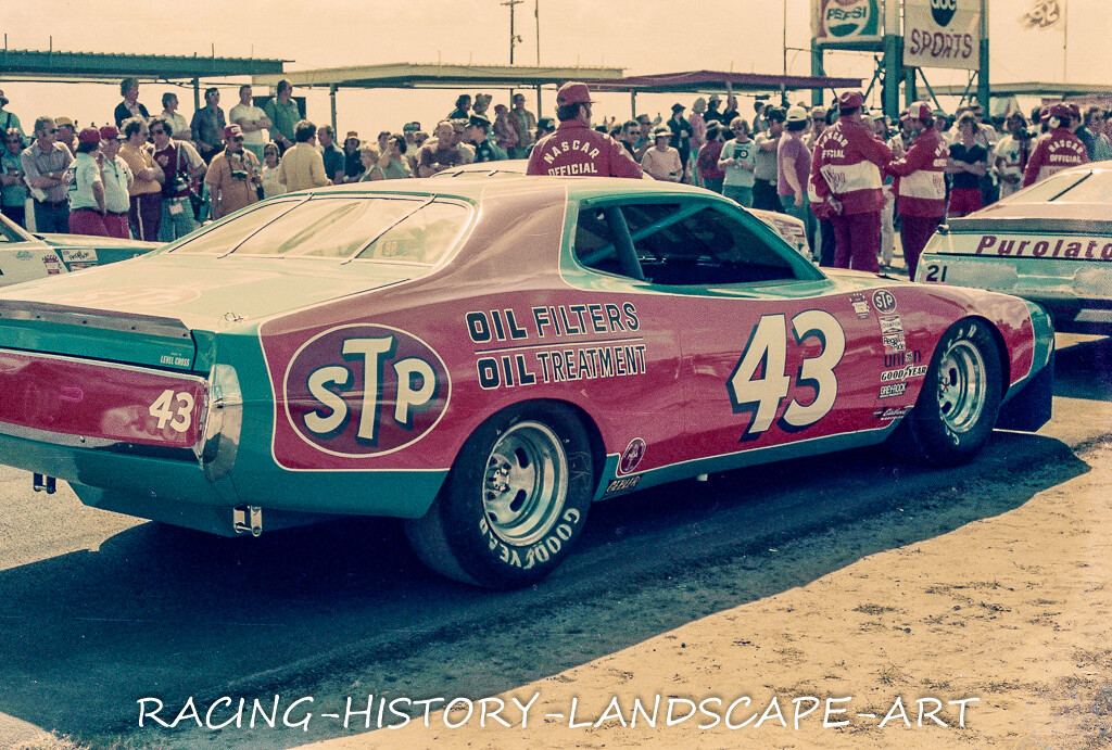 1975 DAYTONA 500 Nascar 8x10 PHOTO #43 RICHARD PETTY STP Mercury Two Tone Paint