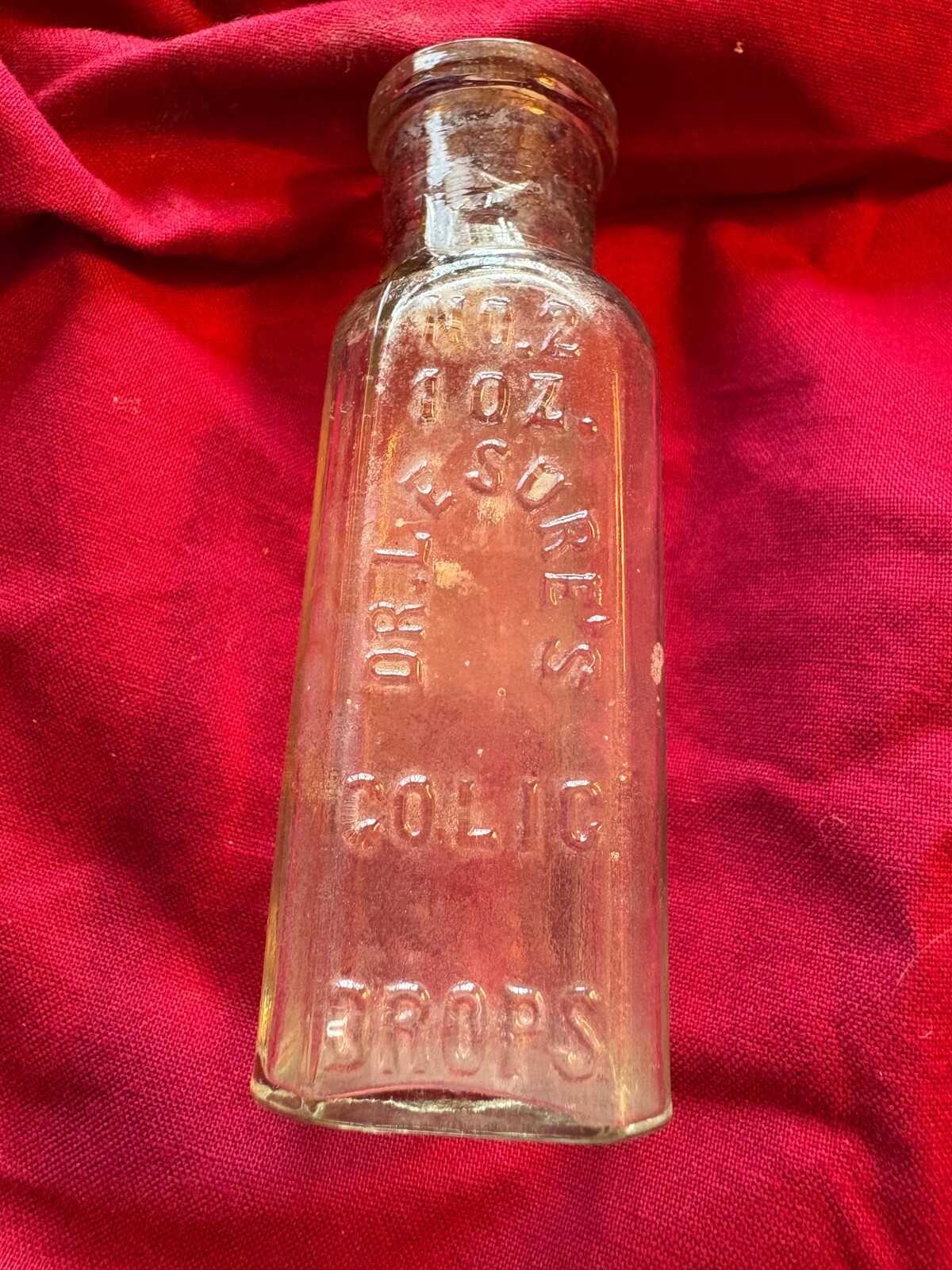 Dr. Lesure's Antique Bottle #2  1 oz. Colic Drops Clear Bottle Strong Lettering