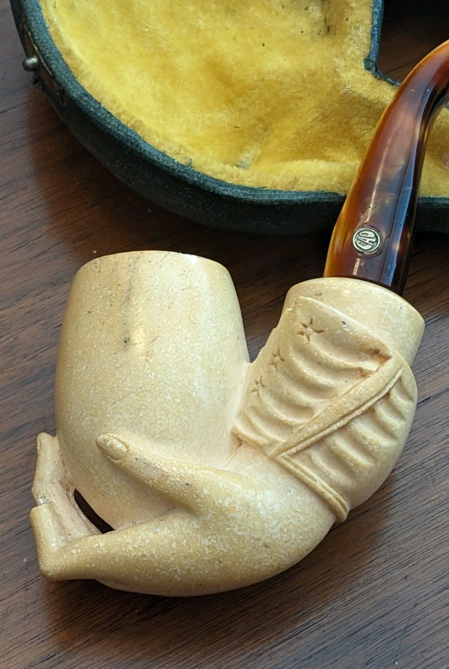 RaRe AnTiquE / VinTagE MEERSCHAUM HAND HOLDING EGG Smoking PIPE Ismet Bekler RaRe AnTiquE / VinTagE MEERSCHAUM HAND HOLDING EGG Smoking PIPE Ismet Bekler