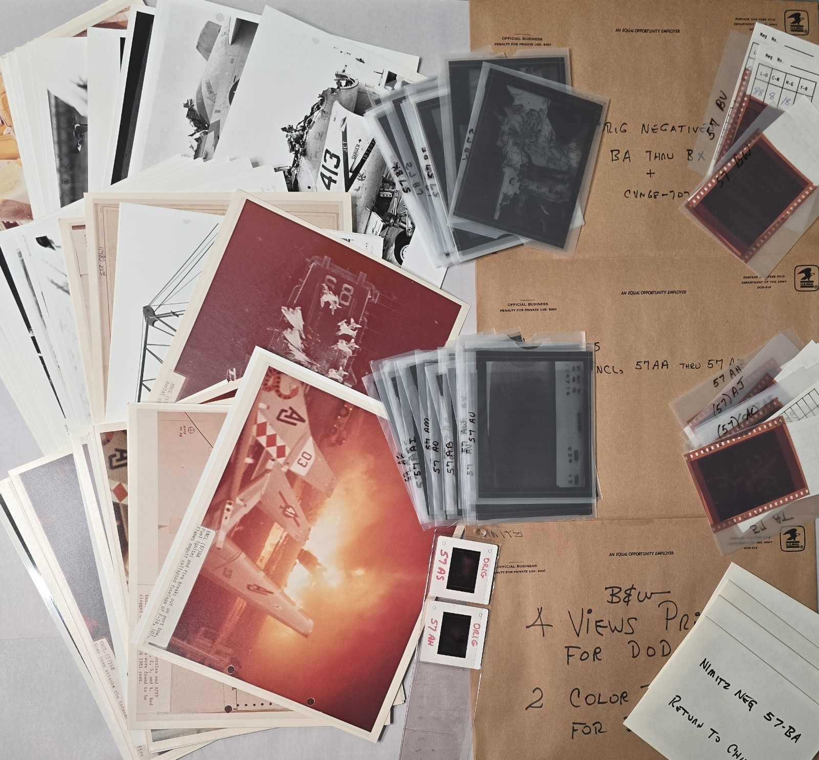 Massive USS Nimitiz 1981 Flight Deck Disaster Archive Photos Negatives Slides
