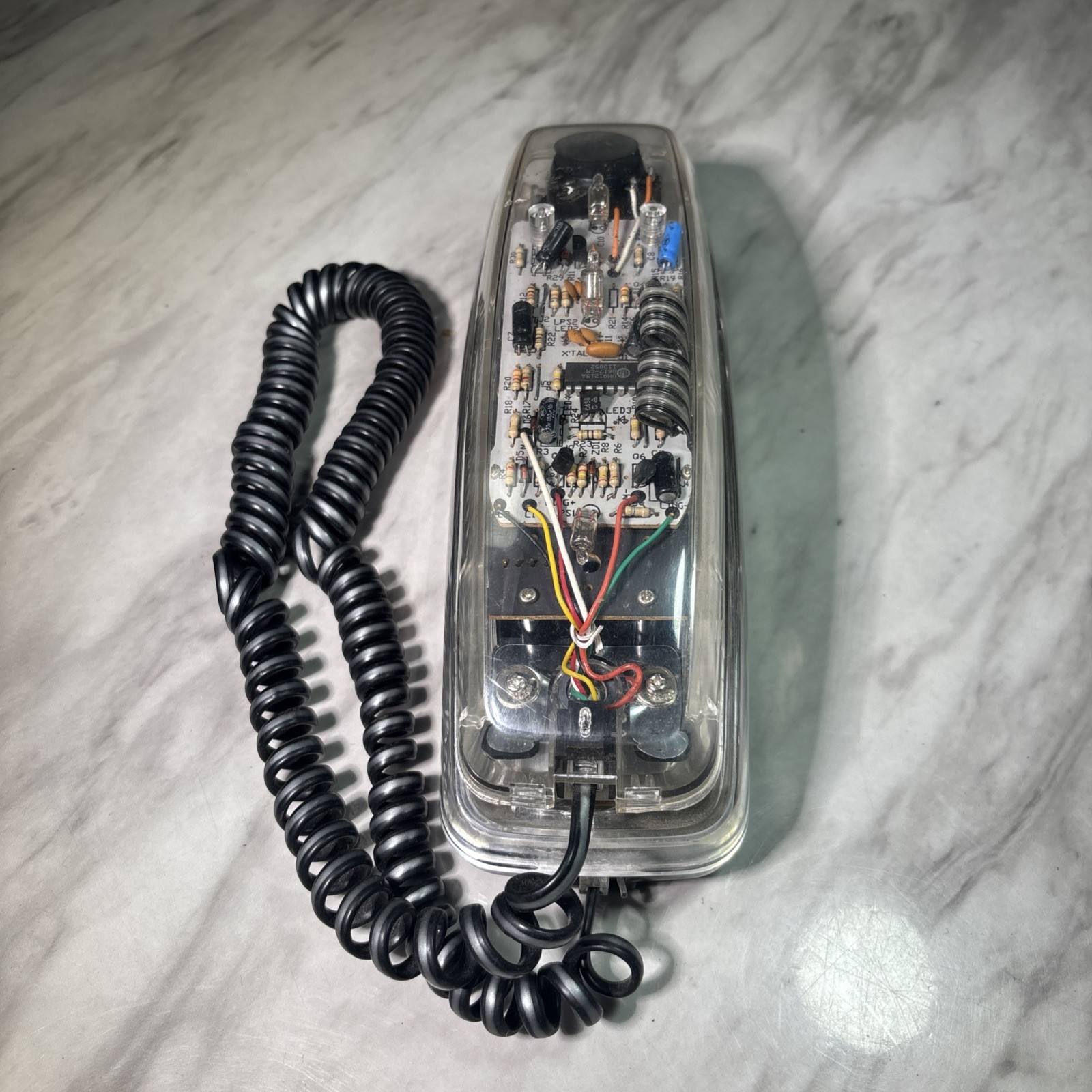 Vintage Clear Lenoxx Sound Telephone  PH-1400 Transparent Light Up Corded Phone
