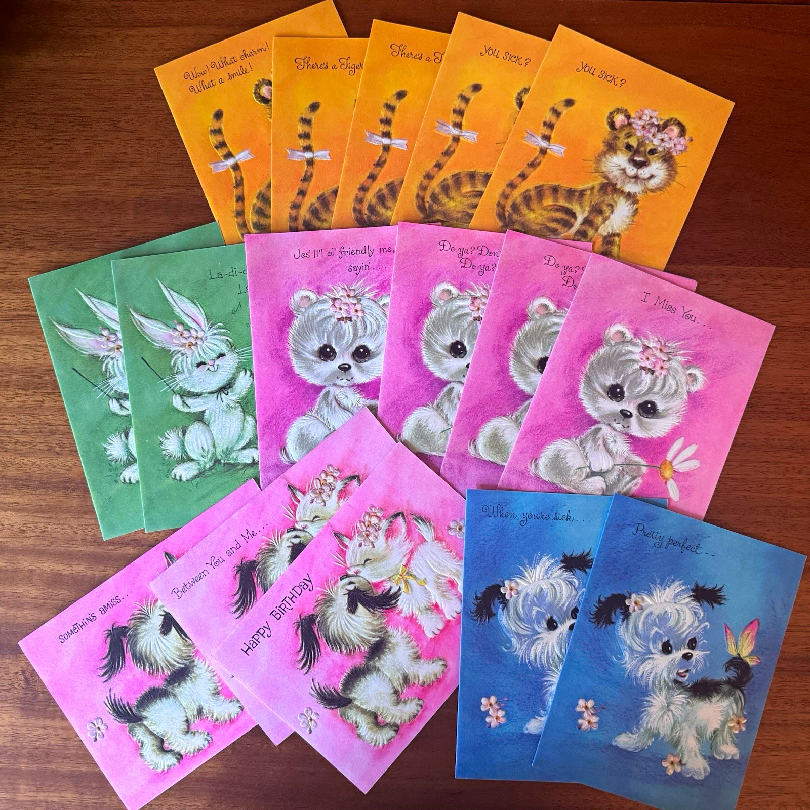 Friskies Vintage All Occasion MCM Greeting Card Box Set 16 Cards w/ Envelopes