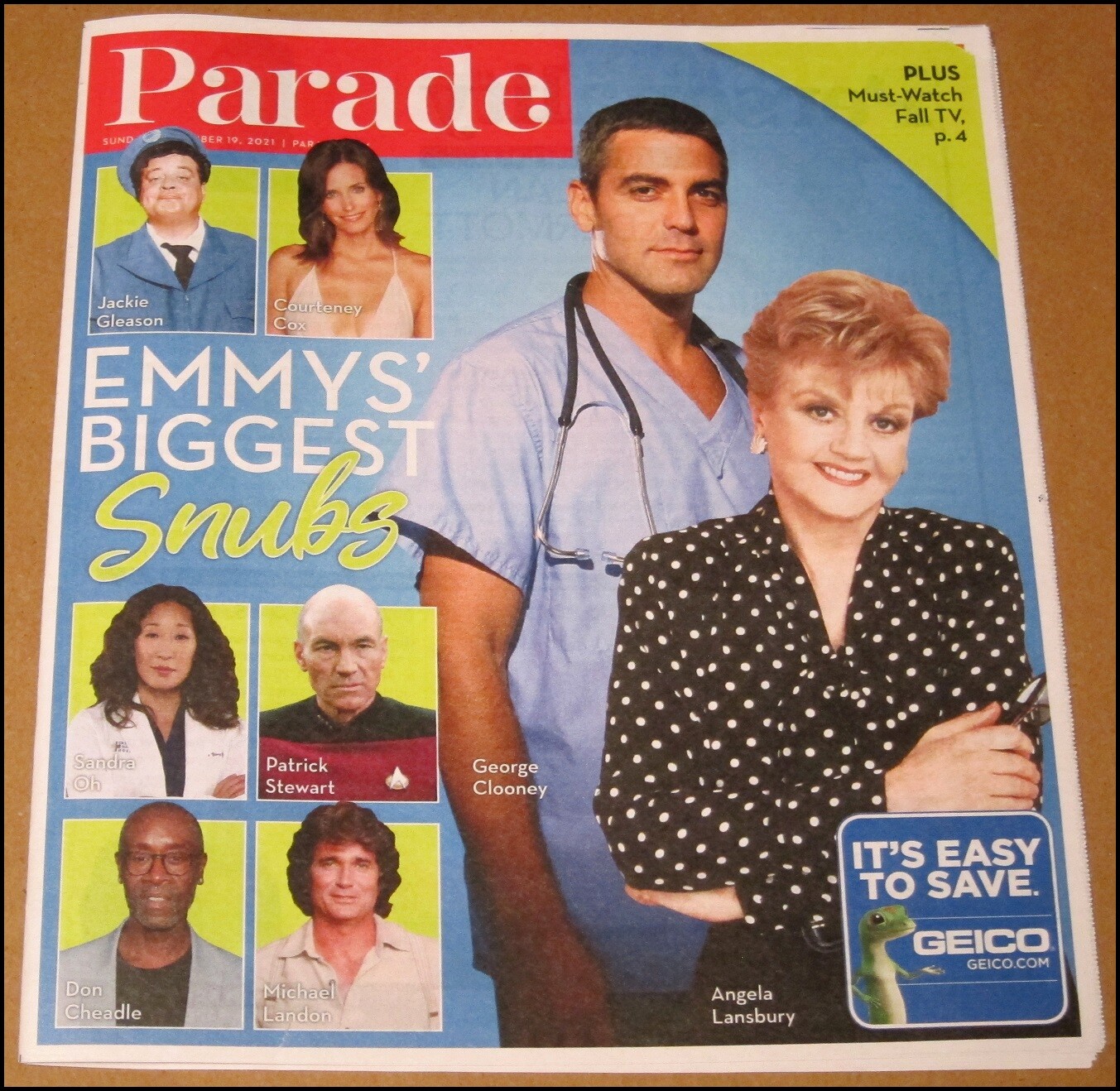 9/19/2021 Parade Newspaper Emmys George Clooney Angela Lansbury Jackie Gleason