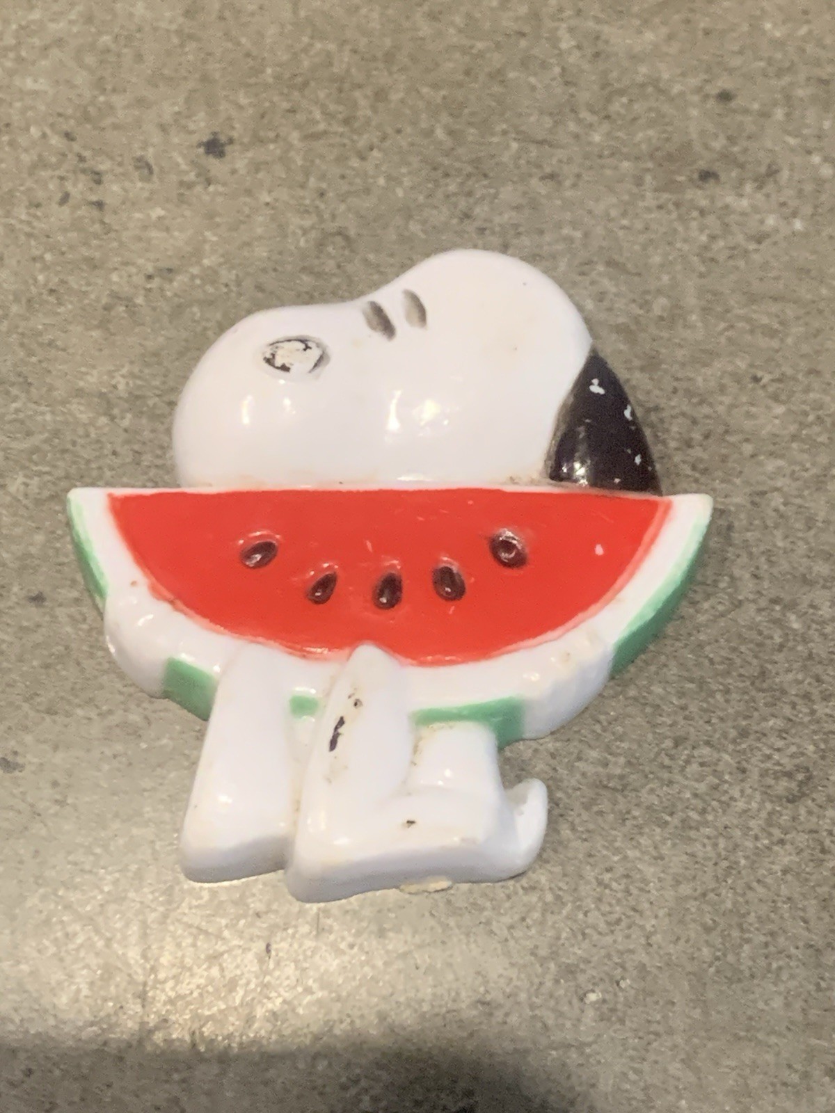 Vintage Snoopy Sitting  Eating Watermelon Peanuts 1958