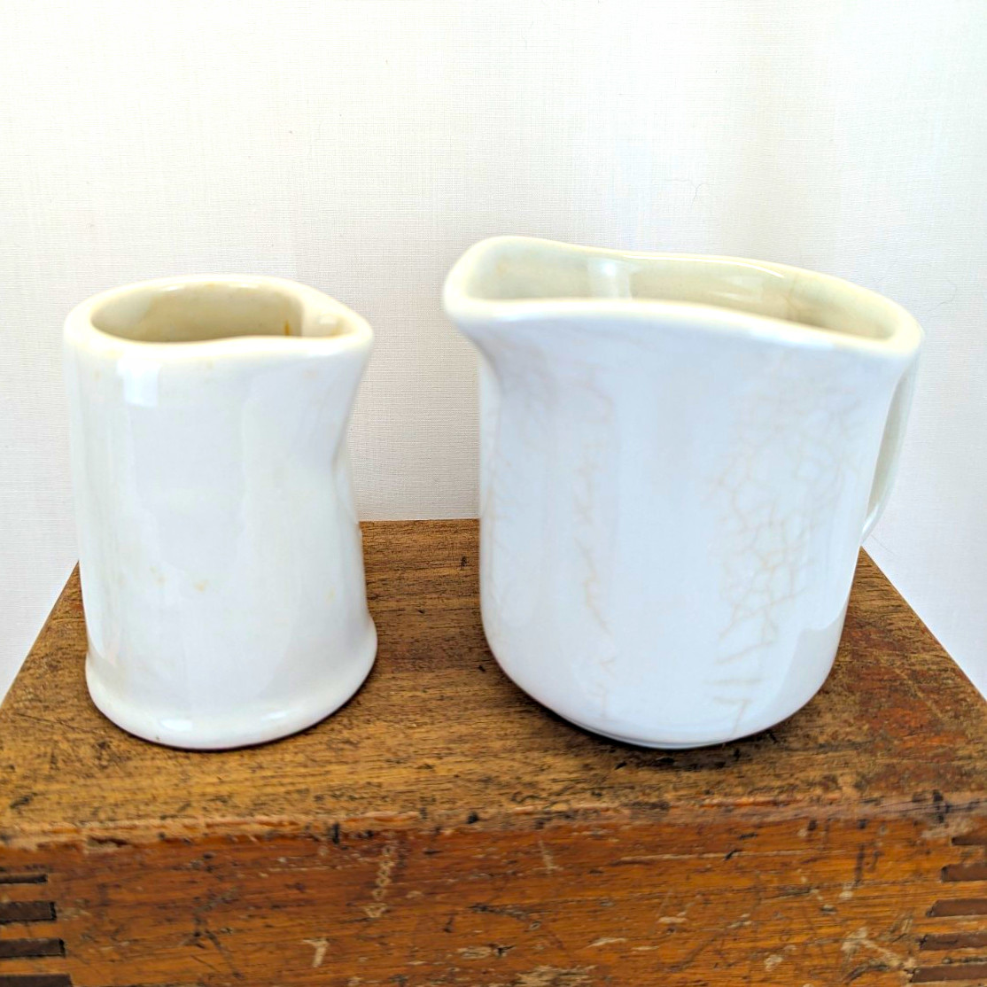 2 Vintage Coffee Creamer Holders  Commercial/Restaurant Grade Ceramic 