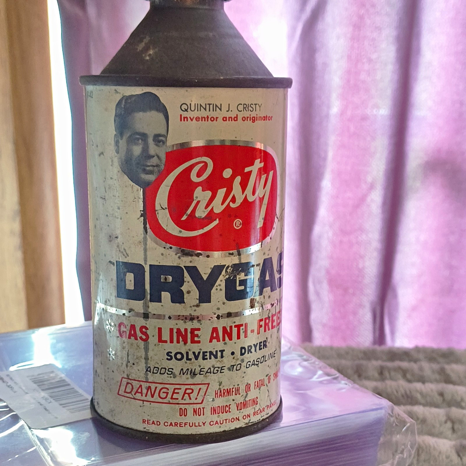 Cristy Dry Gas Line Anti-Freeze Vintage Gas & Oil Advertising Can Cristy Dry Gas Line Anti-Freeze Vintage Gas & Oil Advertising Can