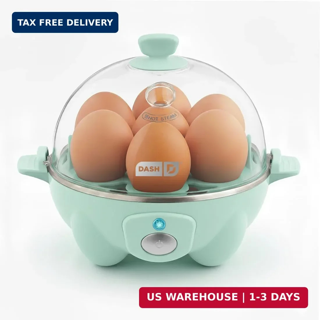 Dash Rapid Egg Cooker, 7 Hard Boiled Eggs, Aqua Dash Rapid Egg Cooker, 7 Hard Boiled Eggs, Aqua