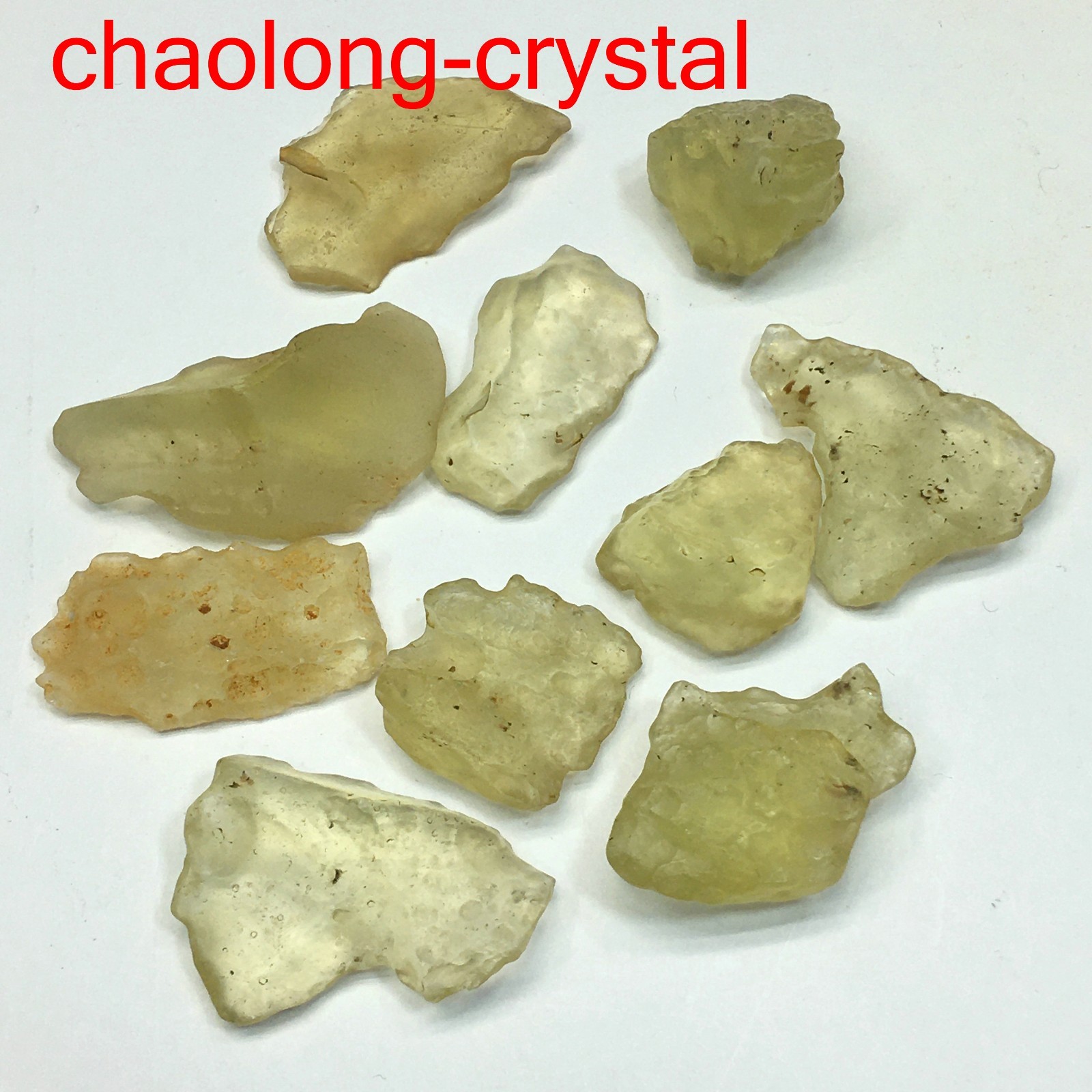 213Ct 10PCS Natural Libyan Desert Glassy Tektite Impact Specimen Gold Meteorite