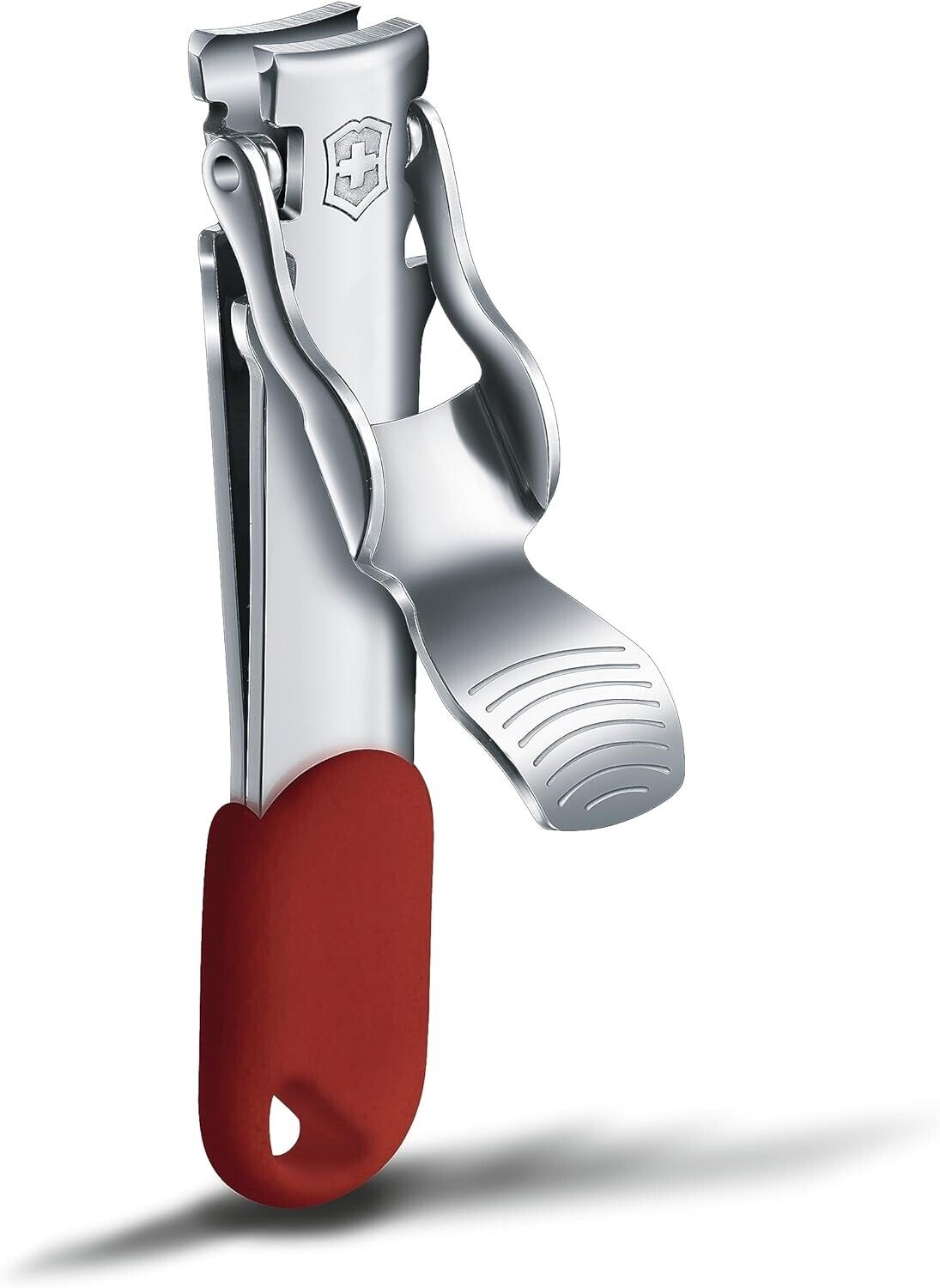 VICTORINOX Swiss Made Red Nail Clipper With Lanyard Hole - Stainless Steel