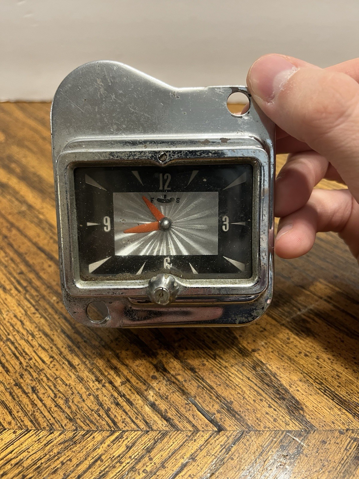 Vintage 1954 Ford Mainline Dashboard Clock Untested Geo. W Borg Corp