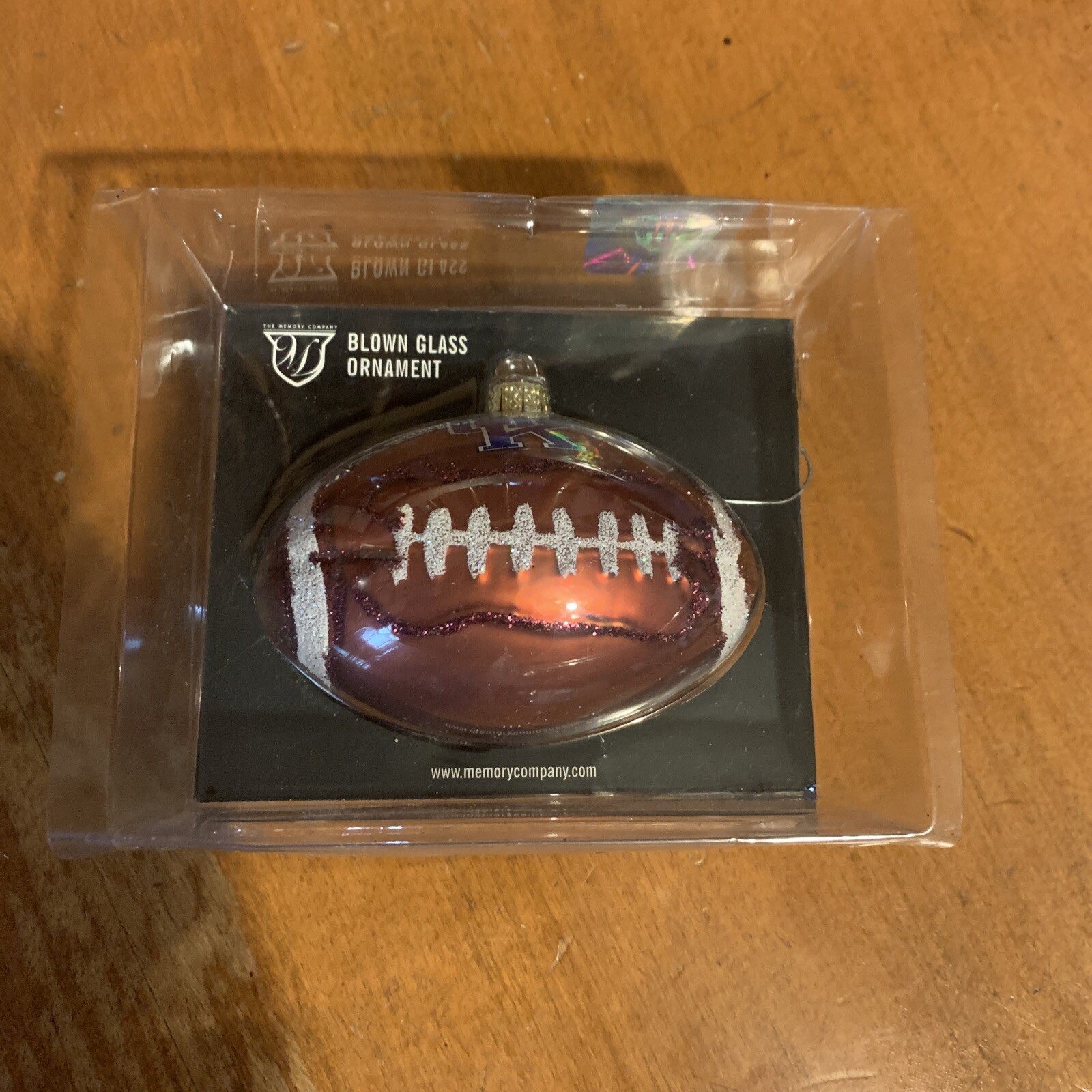 Blown Glass Ornament UK Football NOS