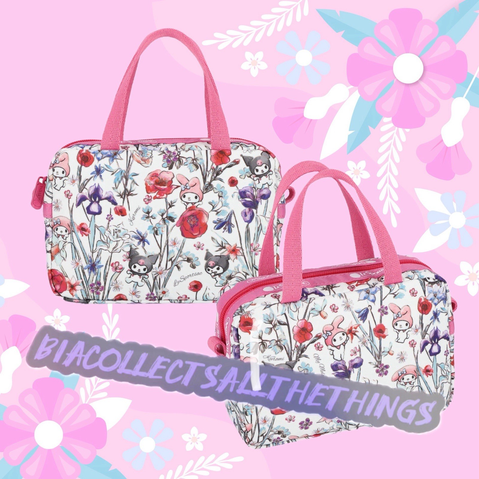 NWT SOLD OUT Adorable My Melody & Kuromi SANRIO x LeSportsac Micro HandBag