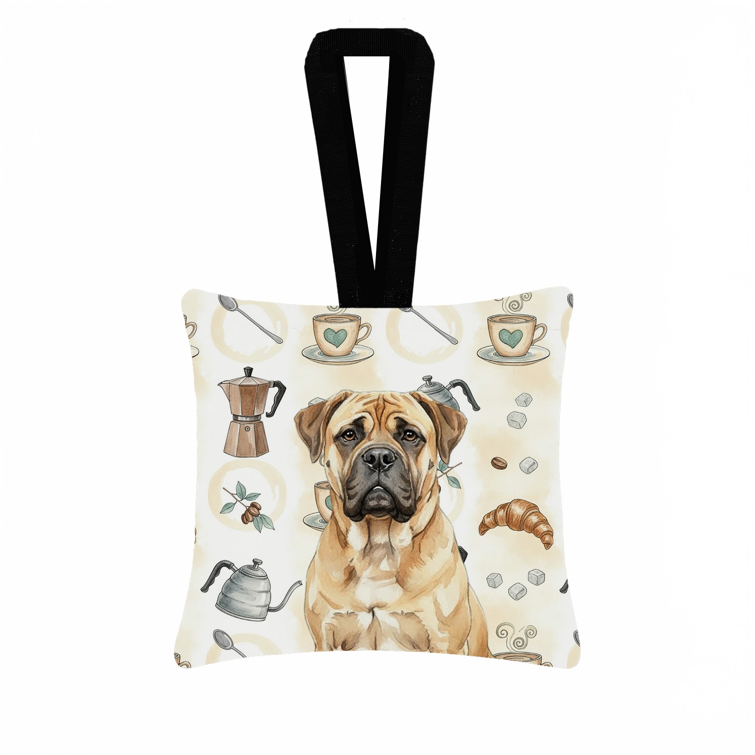 Caroline's Treasures Bullmastiff Coffee Bar Hanging Square Fabric Ornament Caroline's Treasures Bullmastiff Coffee Bar Hanging Square Fabric Ornament