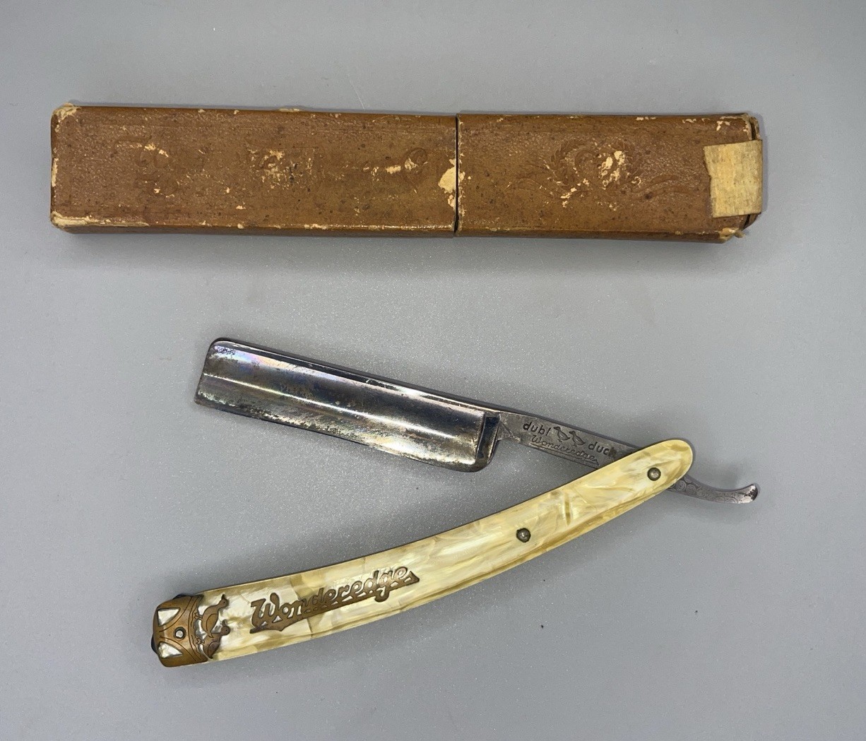 Dubl Duck Wonderedge Pearlduck Vintage Straight Edge Razor Solingen Germany