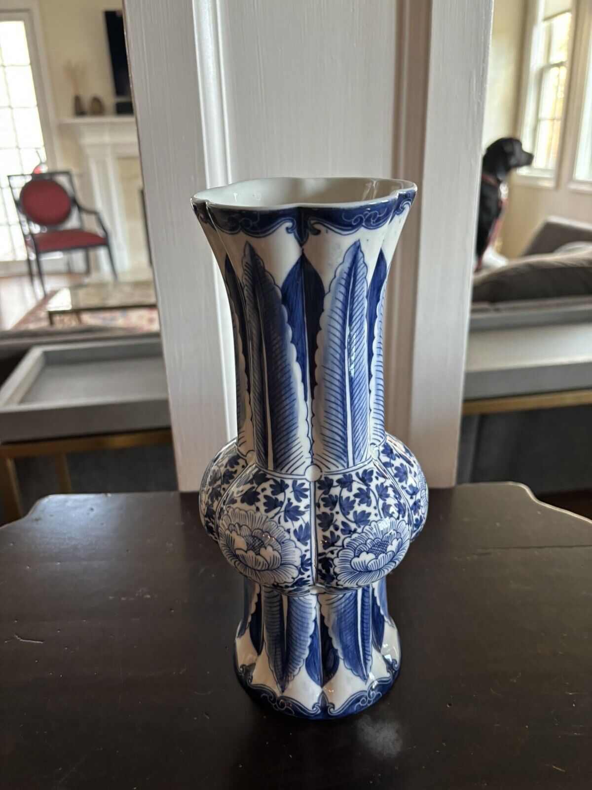 Nora Fenton Blue & White Asian Style Vase