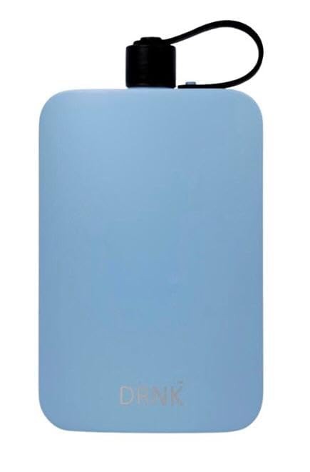 DRNK Steel Flat Water Bottle 17oz BPA-Free Leak Proof Azure Shark Tank DRNK Steel Flat Water Bottle 17oz BPA-Free Leak Proof Azure Shark Tank