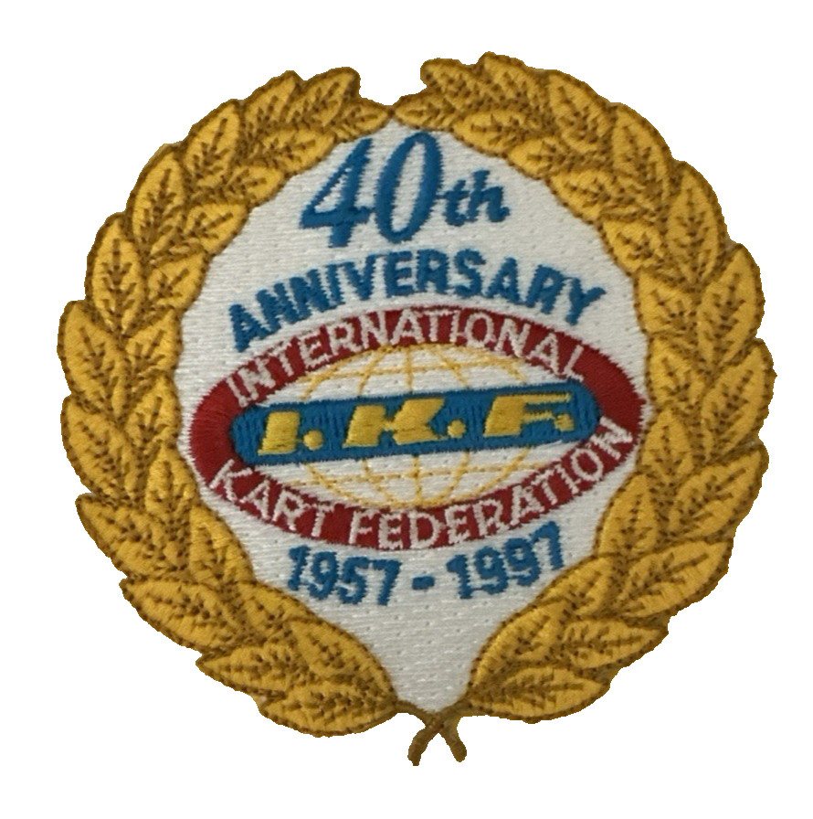 International Kart Federation IKF 40th Anniversary Patch 1957–1997 New FREE S/H