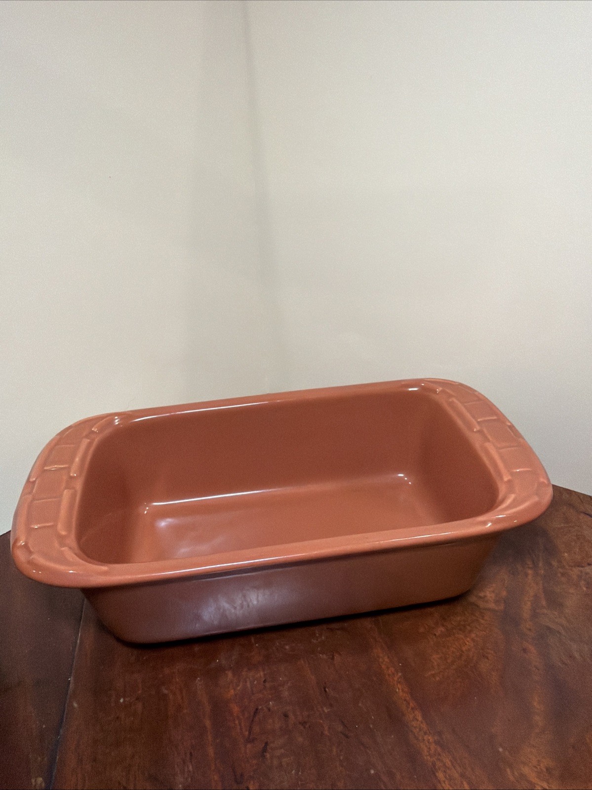 Longaberger Small Loaf Pan In Spice NEW No Box Pottery
