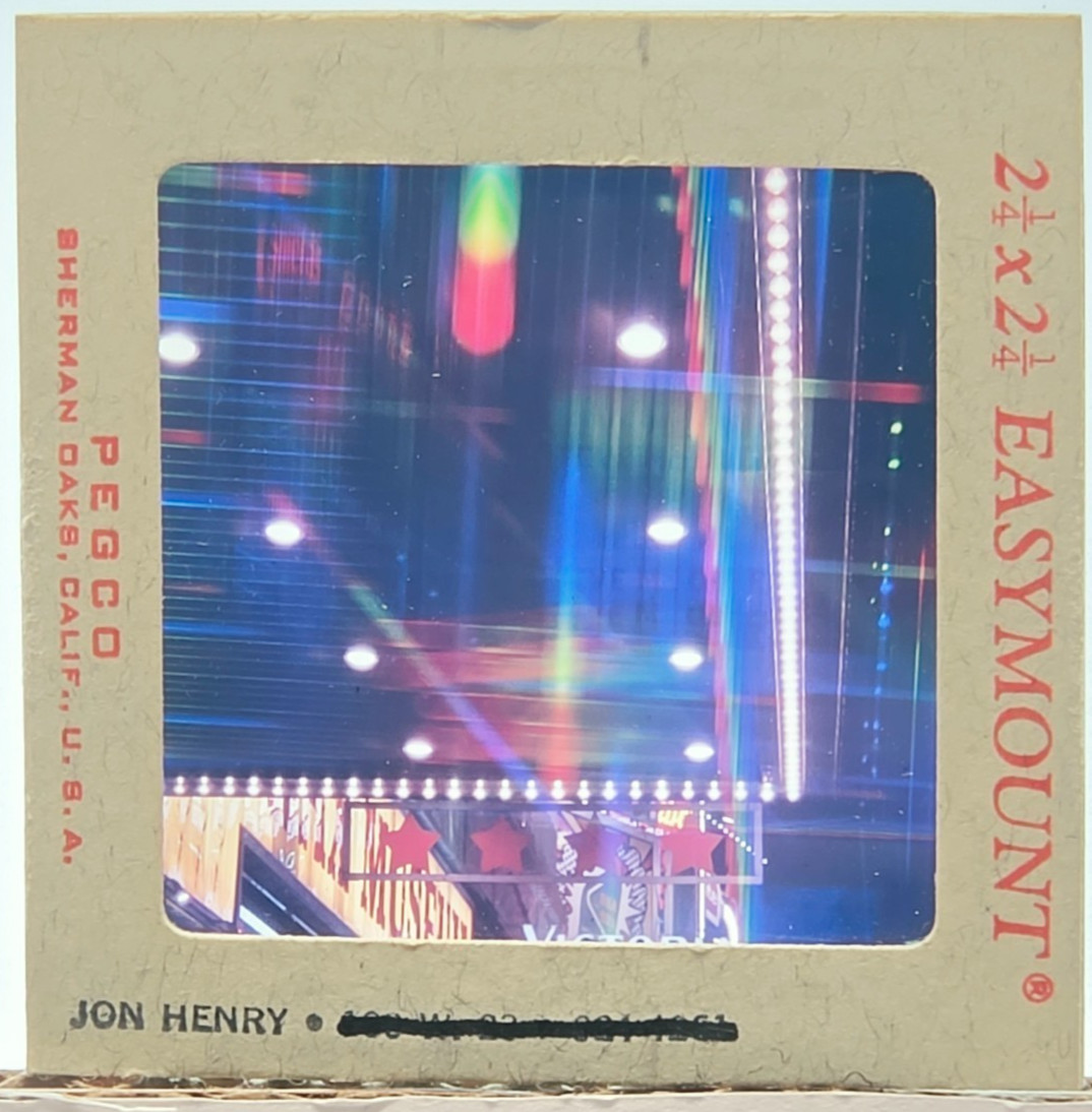 Vintage 1960s 120 Med Slide Artist Jon Henry NYC Night Street Scene Neon OOAK Vintage 1960s 120 Med Slide Artist Jon Henry NYC Night Street Scene Neon OOAK