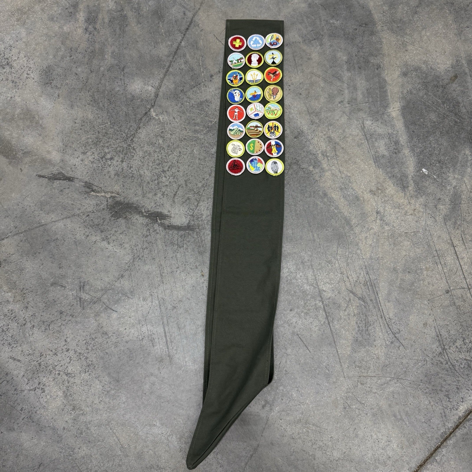 BSA Boy Scout Scarf 24 Stitched Patches Official Troop Military Outdoors