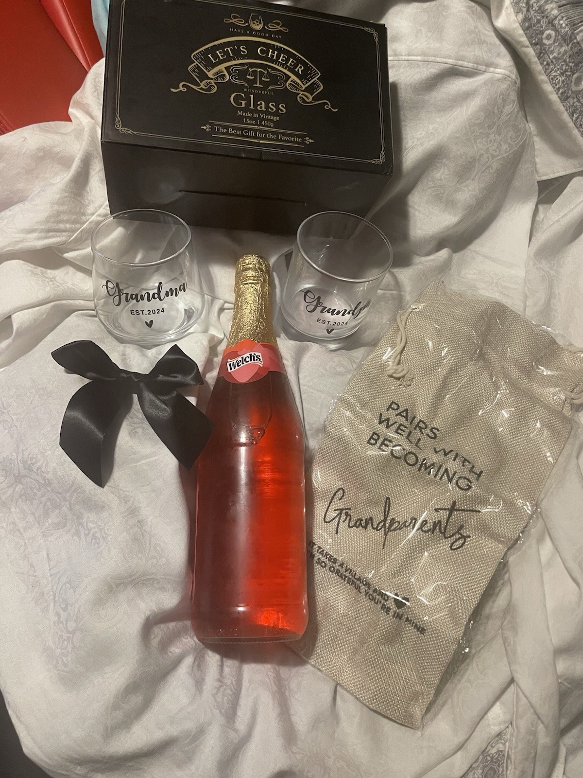 Toast Glass Set Celebrating Parent Gift Grandma and Grandpa