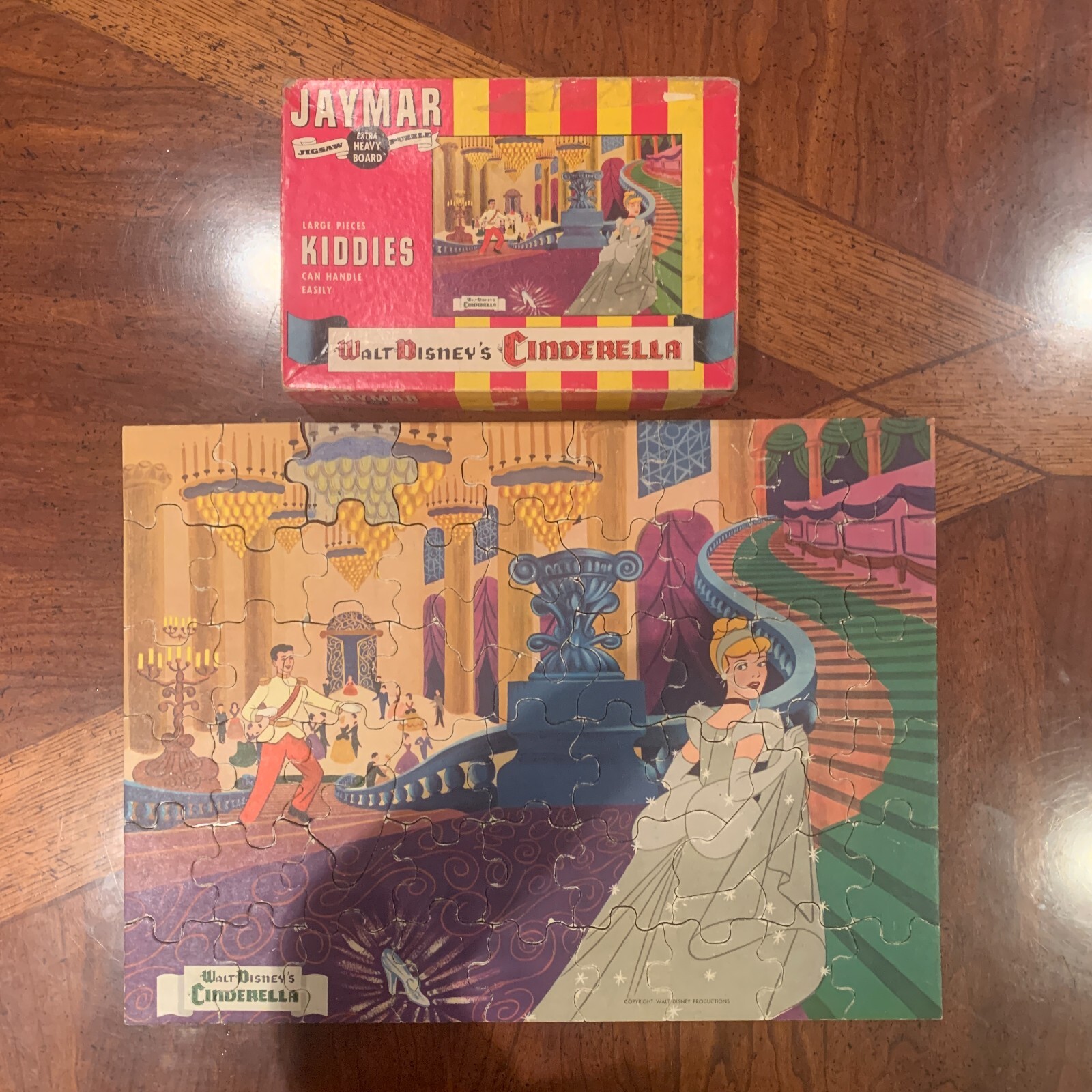 Vintage Jaymar Puzzle Walt Disney\'s Cinderella The Clock Strikes Midnight Jigsaw