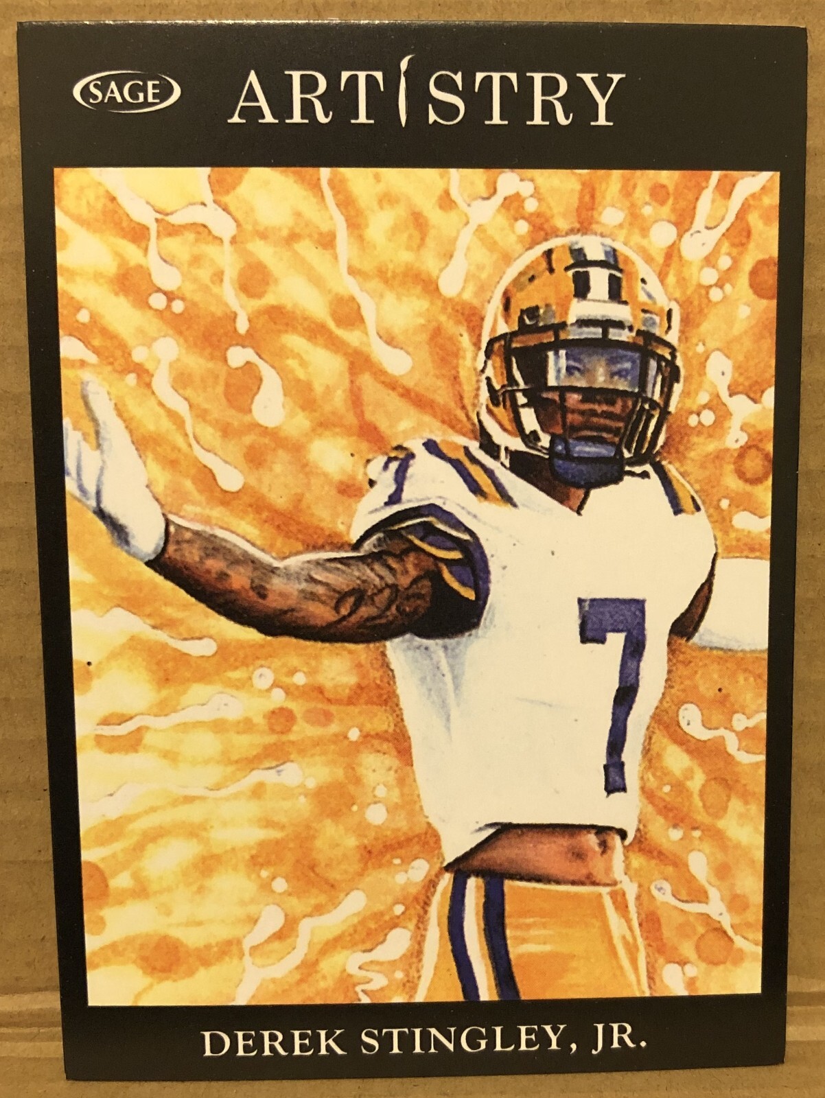DEREK STINGLEY JR.(LSU)2022 SAGE BLACK ARTISTRY ROOKIE CARD DEREK STINGLEY JR.(LSU)2022 SAGE BLACK ARTISTRY ROOKIE CARD