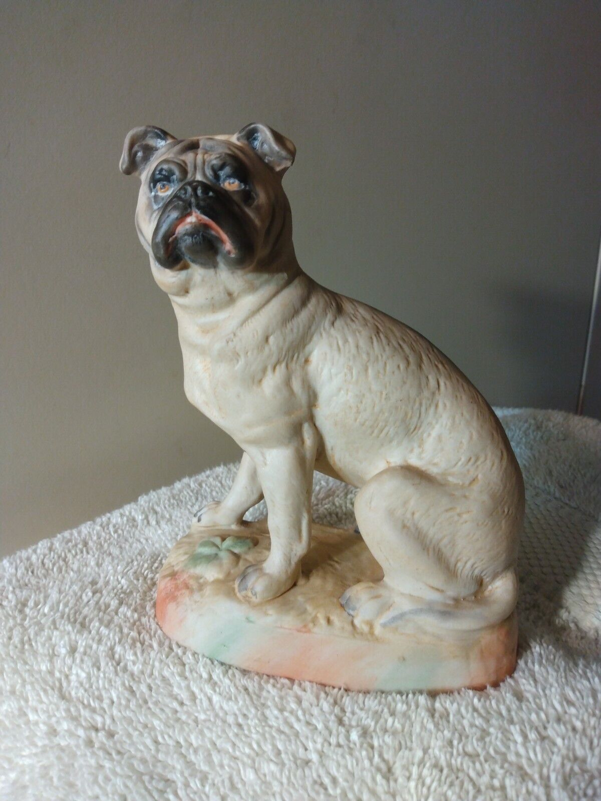 Antique Heubach ?  German Bisque Porcelain Pug Dog Figurine #3415 PERFECT 6\