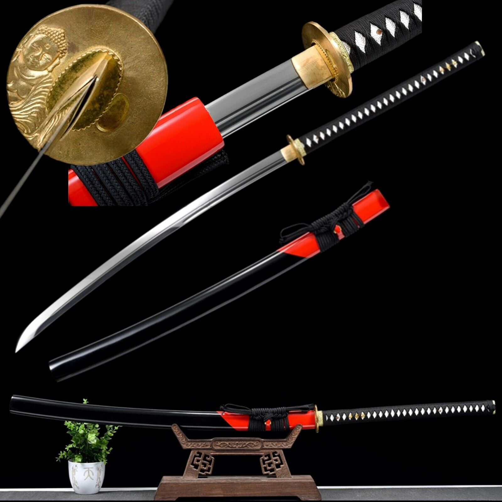 45“ Handmade 1095 high carbon steel Japanese Samurai Katana Sharp Sword