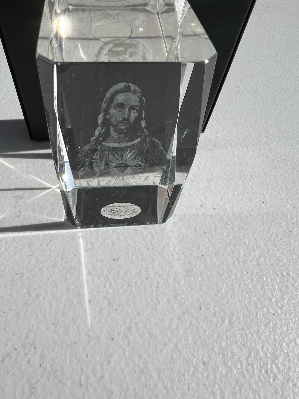 3D Laser Etched Crystal Glass Paperweight 3\
