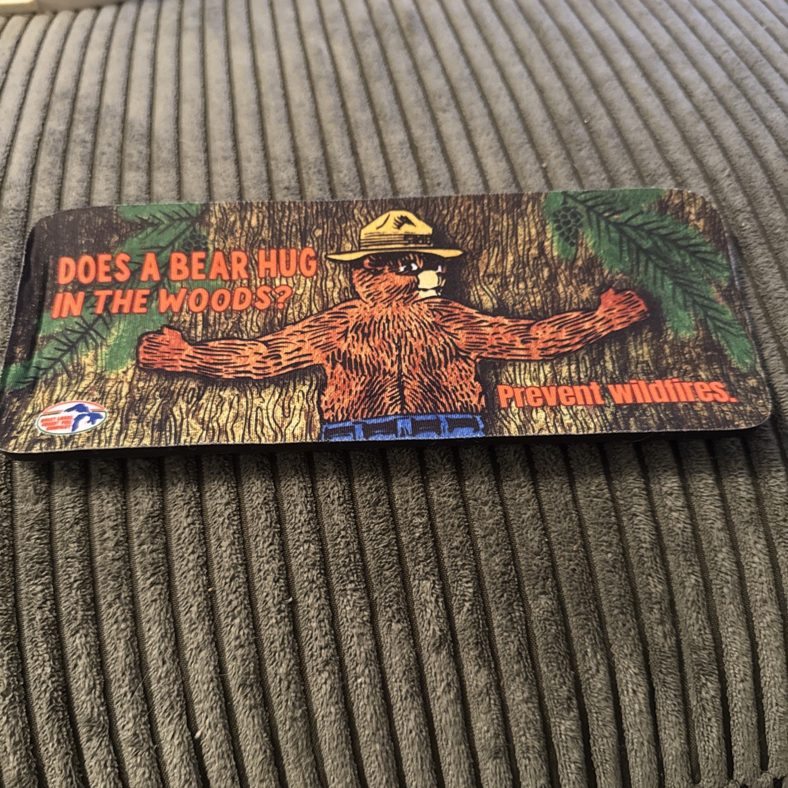 VTG Smokey The Bear Can Koozie Does A Bear Hug In The Woods Prevent Wildfires
