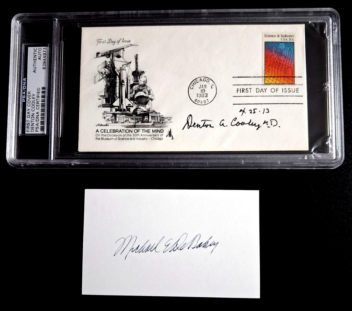 Cardiovascular Surgery Dr DeBakey & Dr Denton  signatures- PSA/DNA Authenticated