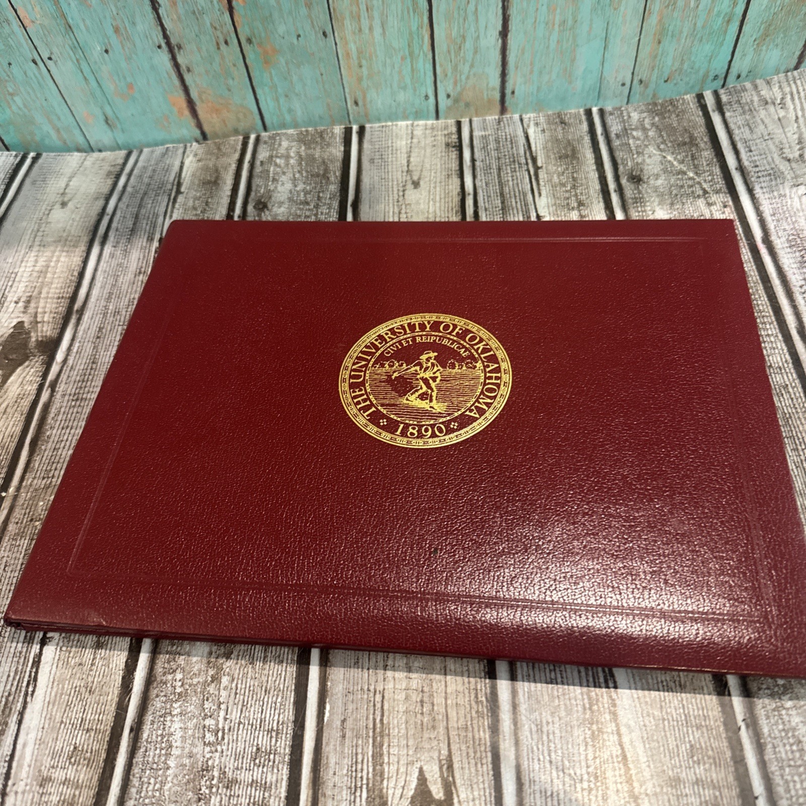 leatherette diploma cover from the University of Oklahoma