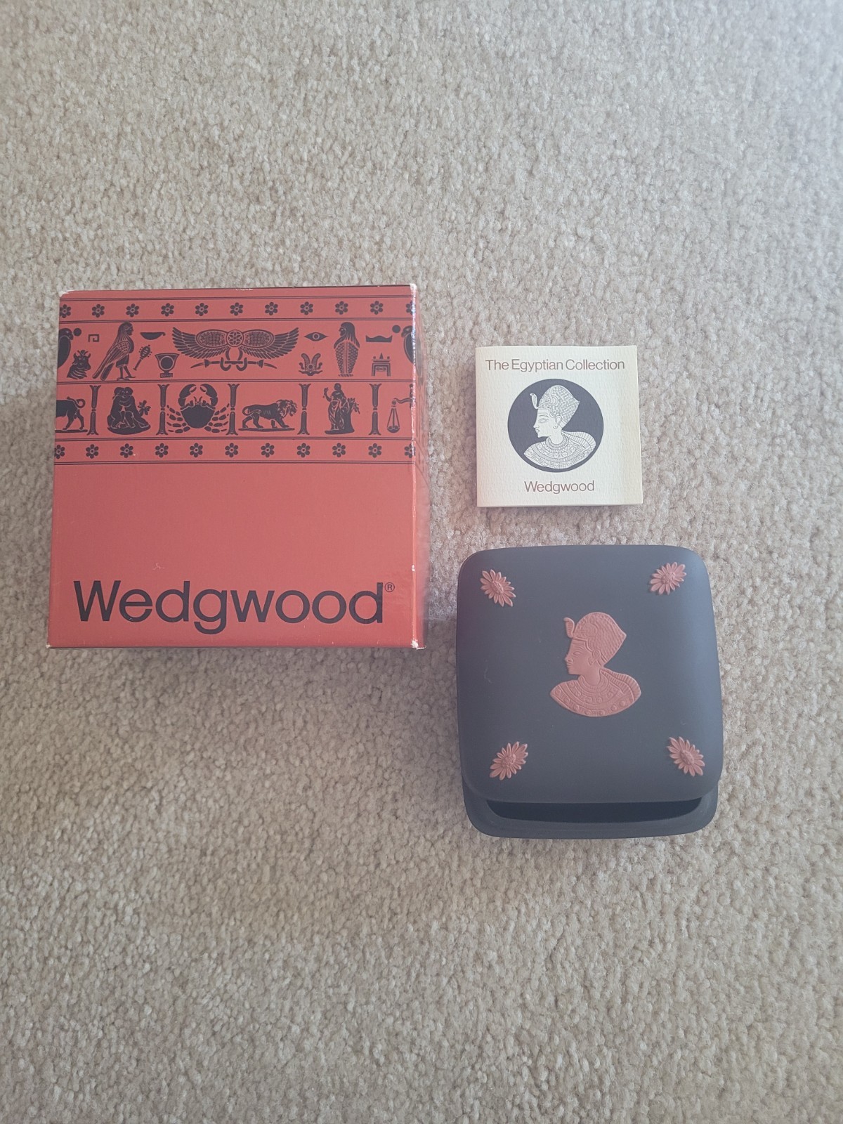 Wedgwood Jasperware Black Terracotta Egyptian  Candy Box