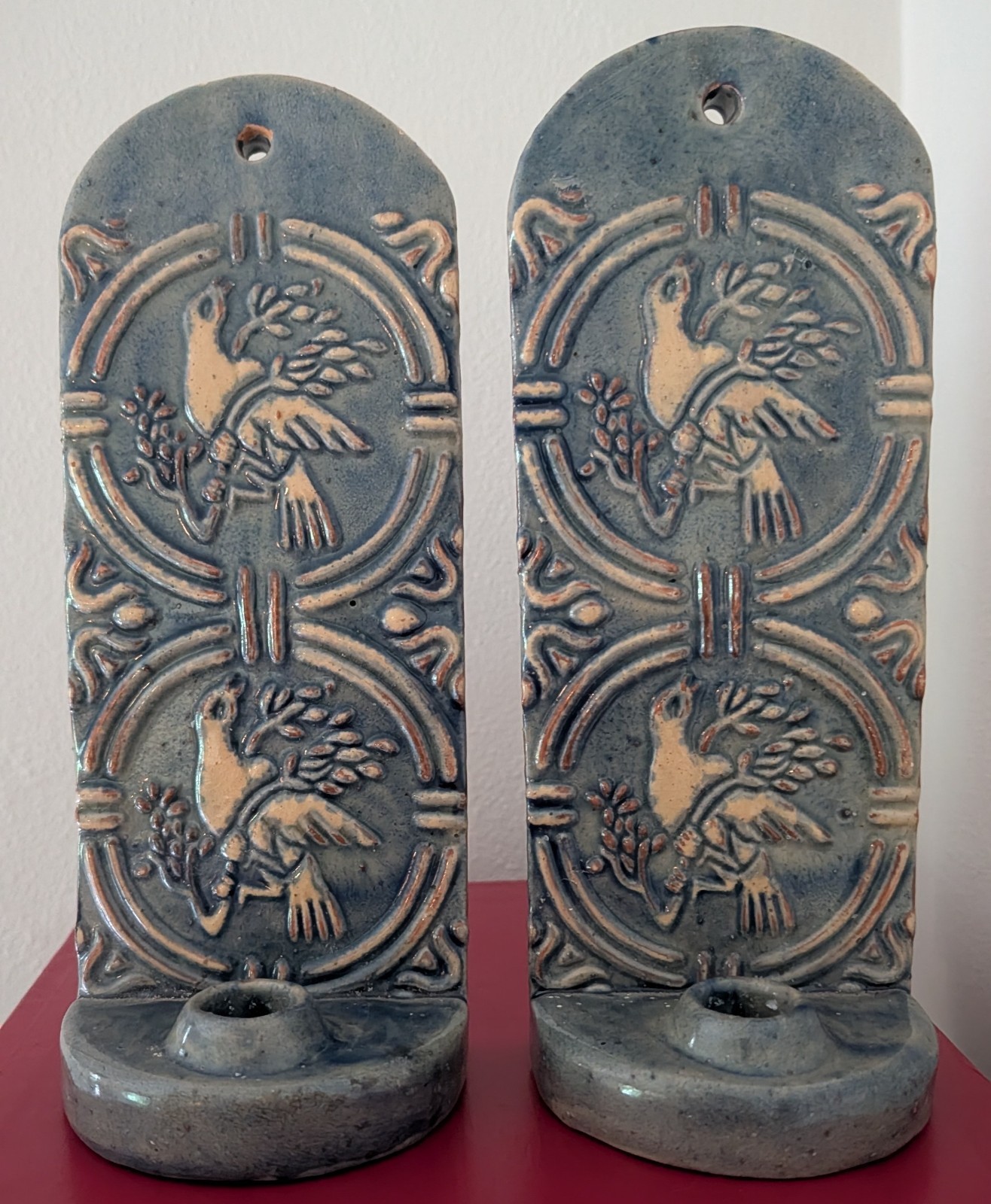 Mercer Moravian Pottery Tile Works Bucks Co. Dove Sconces Arts & Crafts 2012