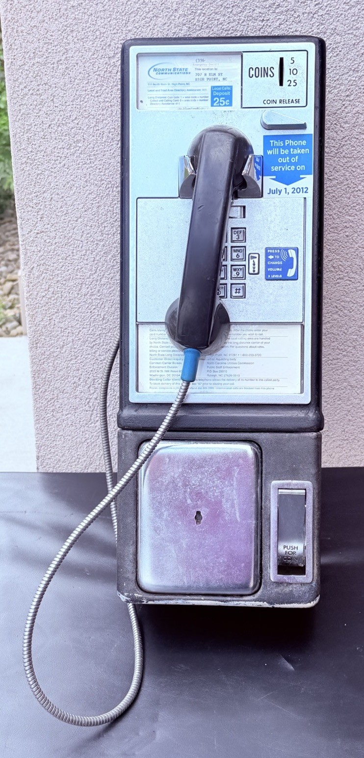 Vintage Northstate Comm Payphone Pay Phone Wall Mount Telephone Used NO KEYS