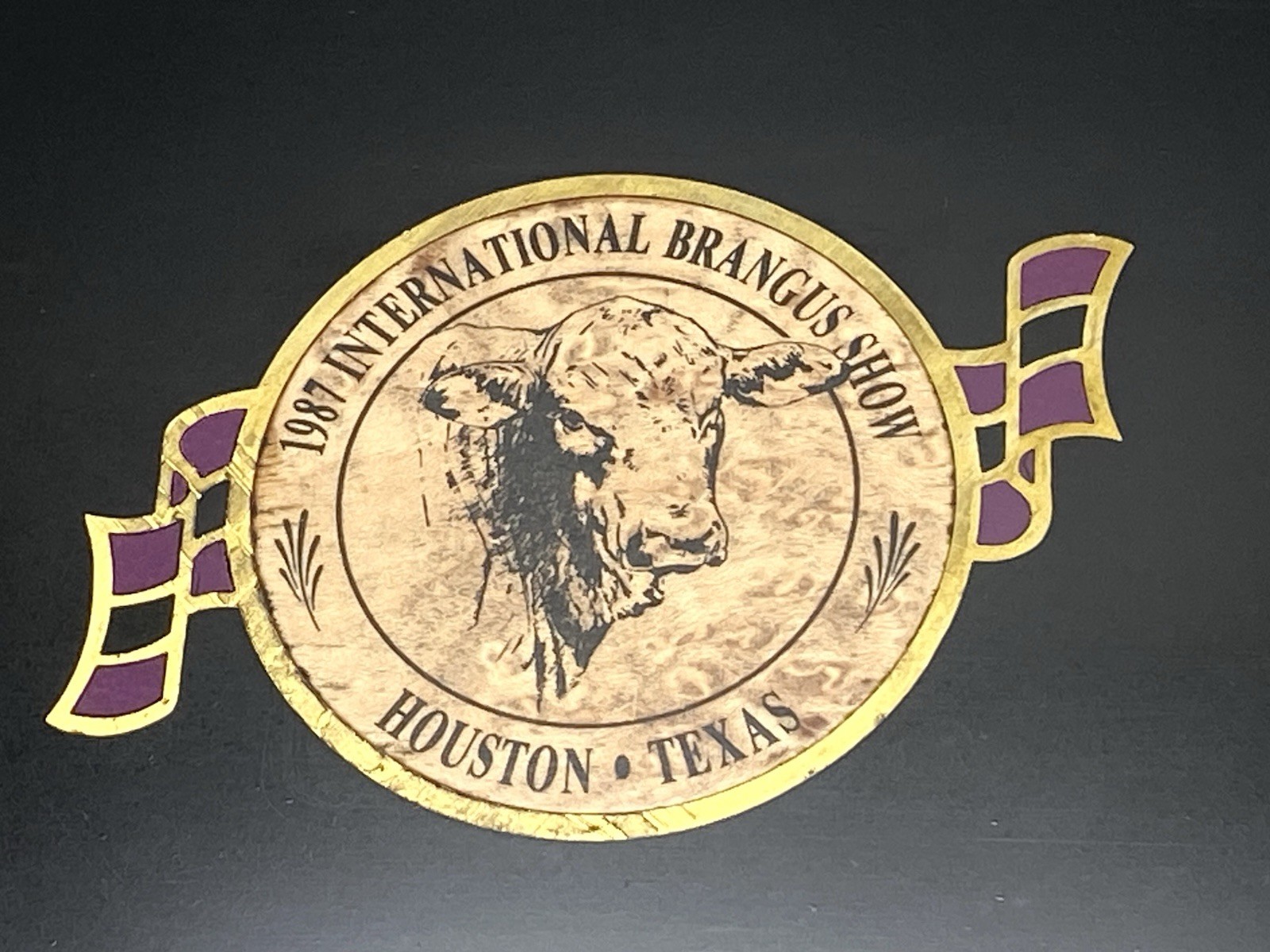 Vintage Couroc Monterey Tray 1987 The International Brangus Show Houston Texas
