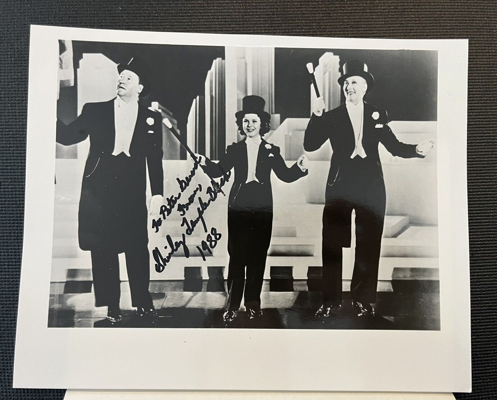 SHIRLEY TEMPLE BLACK Signed Autographed B&W 8 x 10 Movie Still 1988
