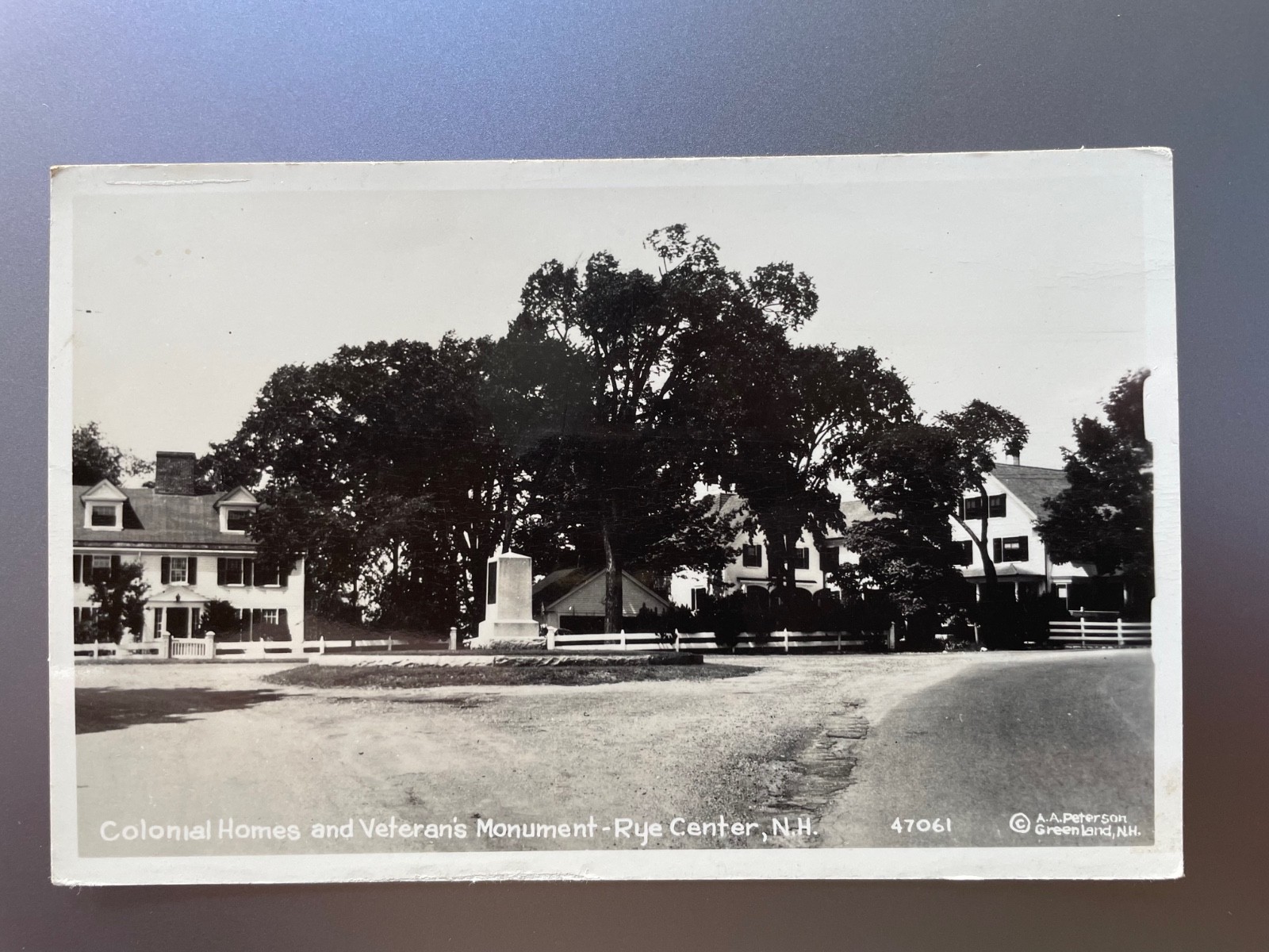 Vintage RPPC PHOTO POSTCARD Rye Center NH Colonial Homes Veterans Monument Vintage RPPC PHOTO POSTCARD Rye Center NH Colonial Homes Veterans Monument