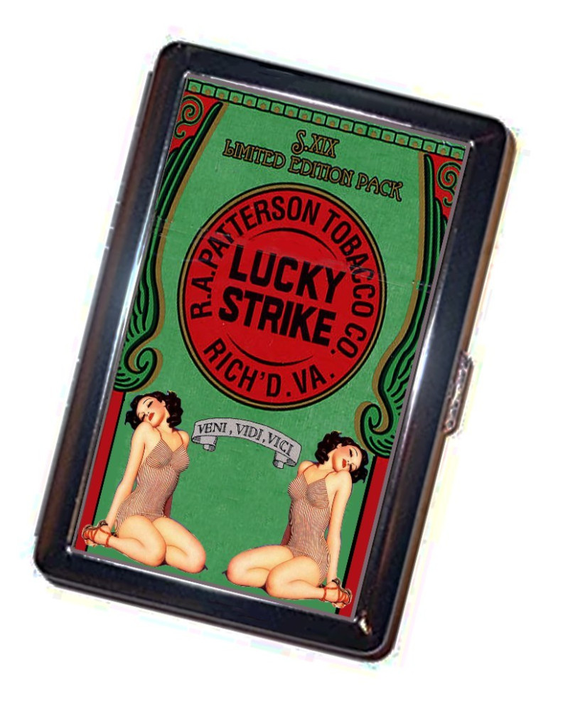 Lucky Strike pin-up twins cigarette case advertisement Accessory
