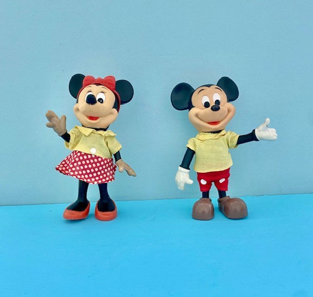 Vintage 1960\'s Set Minnie & Mickey Mouse Disney Figure Dakin Dolls