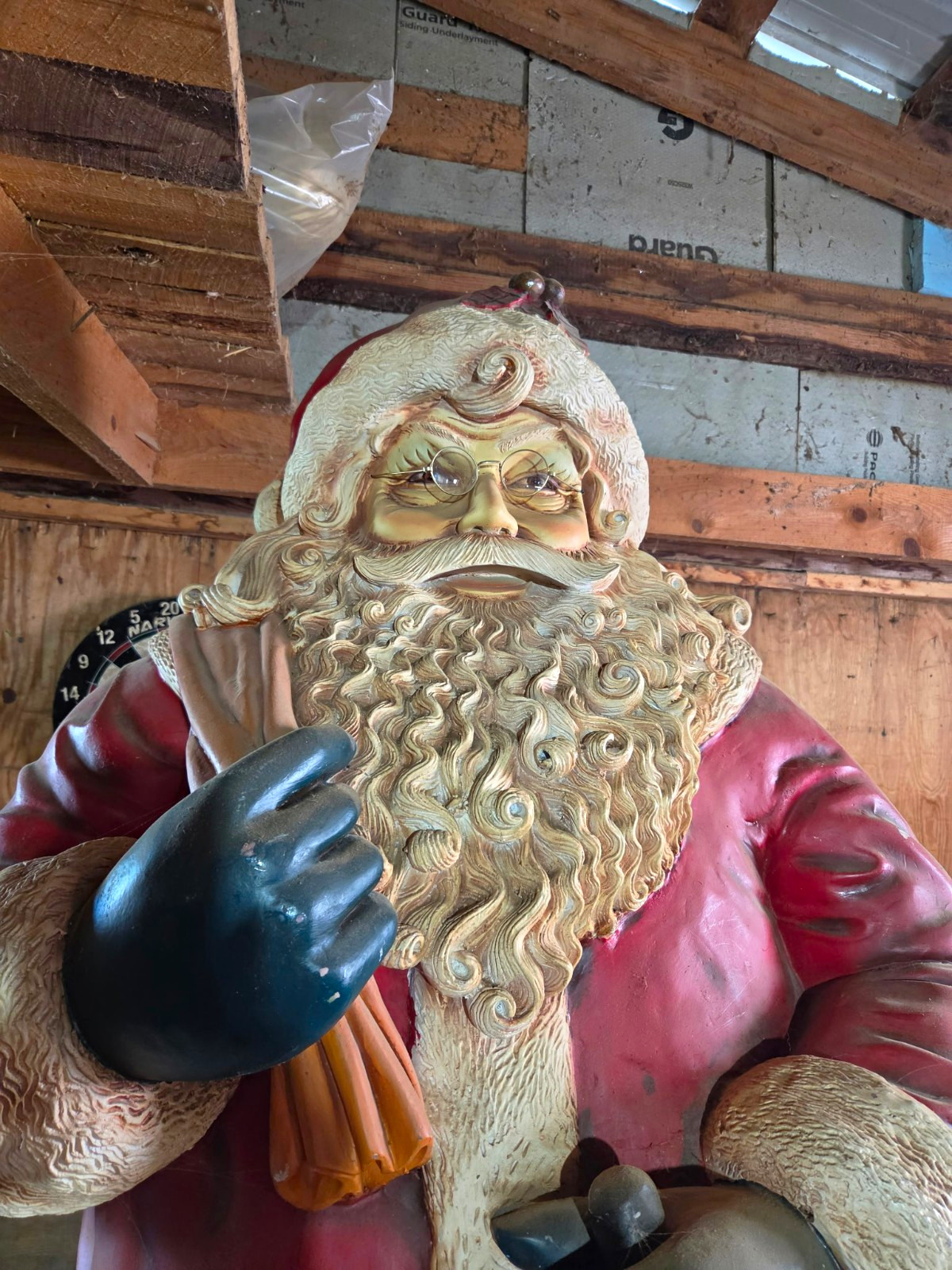 Large Standing Santa Claus Christmas  7.5 Feet Tall . Made In 1980s  Priced 2100