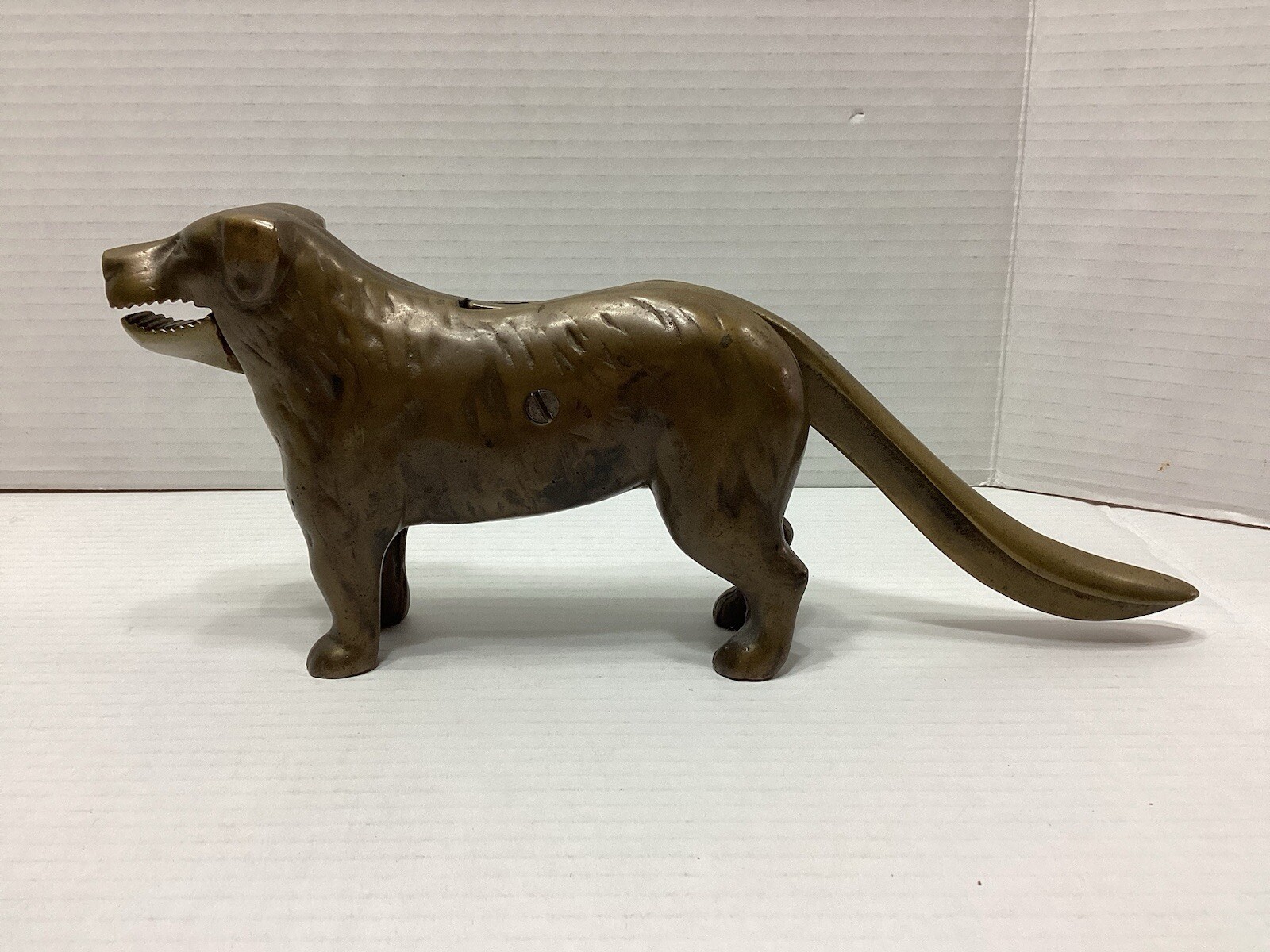Antique Solid Brass Large Dog Nutcracker  Doorstop 5+ Pounds