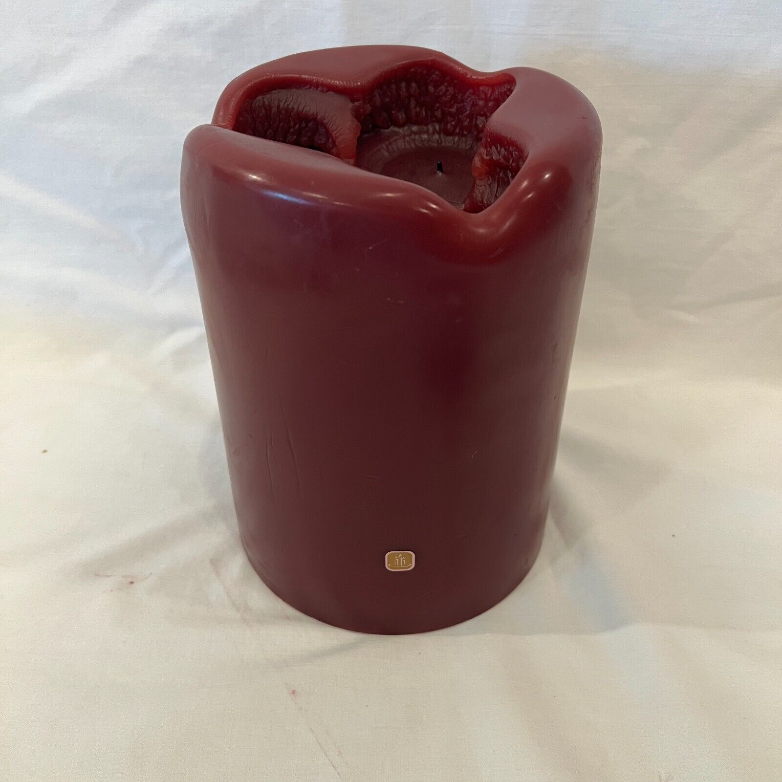 Partylite MULBERRY BURGUNDY Raspberry 3 Wick 6 x 8 2044 Partially Burned