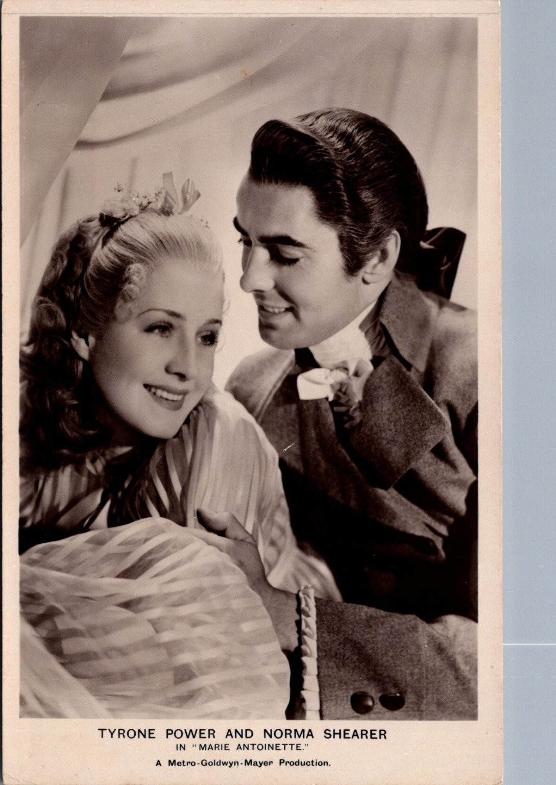 Tyrone Power Norma Shearer Marie Antoinette 1938 RPPC Film Shots Postcard Tyrone Power Norma Shearer Marie Antoinette 1938 RPPC Film Shots Postcard